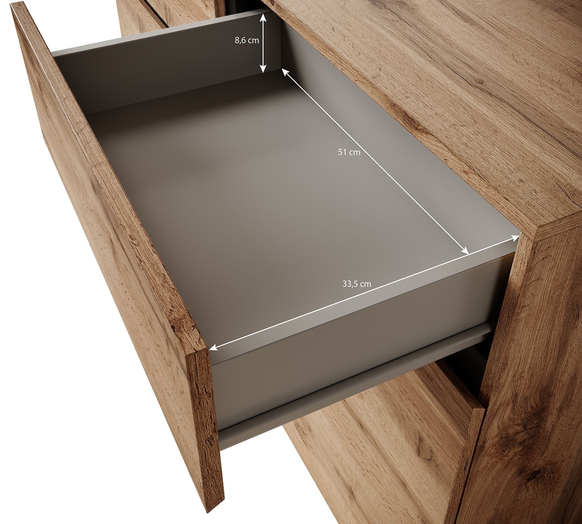 Cainan - Dressoir - Eiken/zwart - 119x40x78 cm