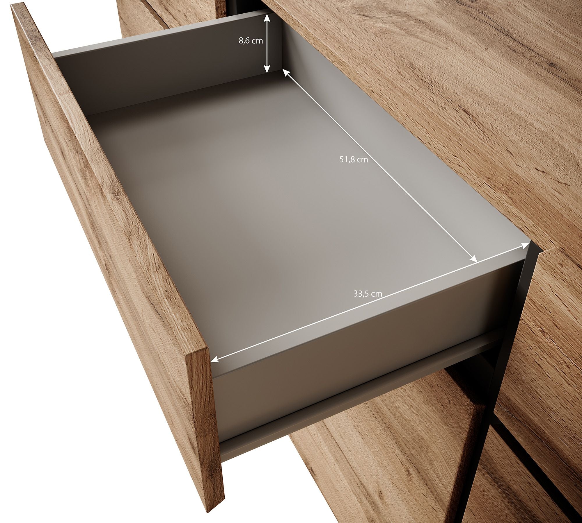 Cainan - Dressoir - Beige/zwart - 180x40x78 cm