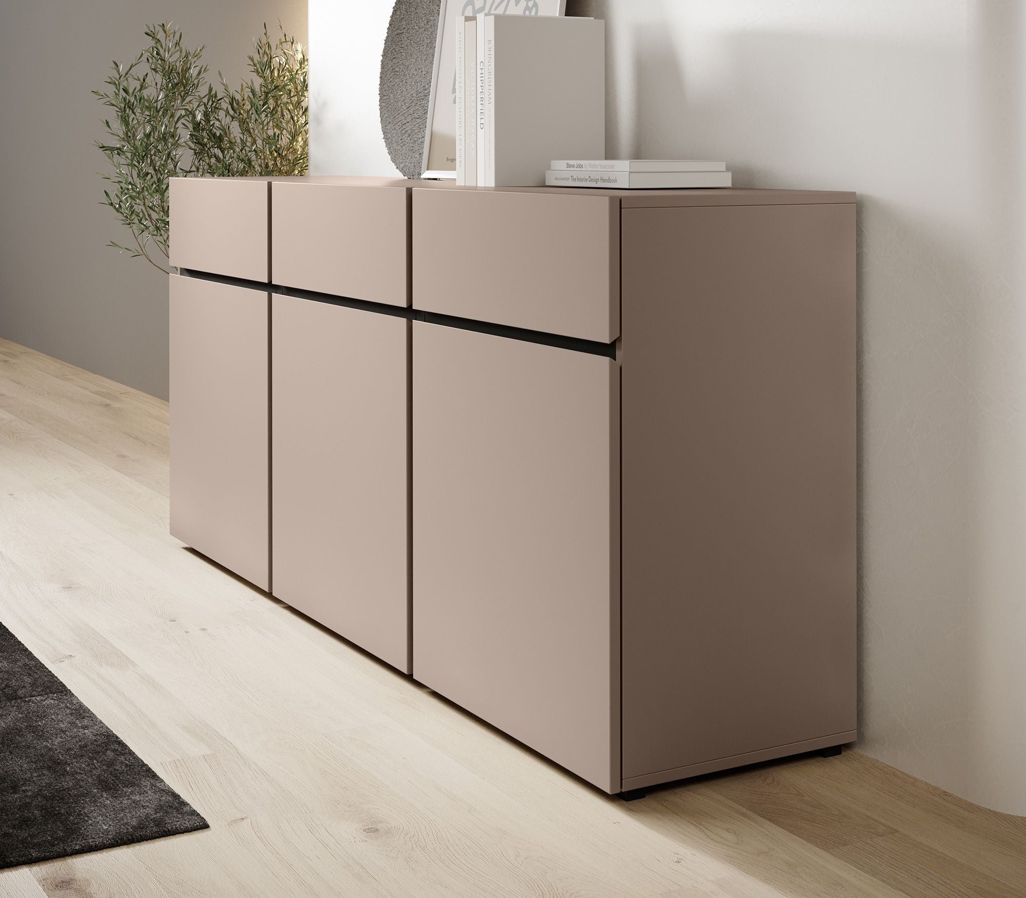 Cainan - Dressoir - Beige/zwart - 180x40x78 cm