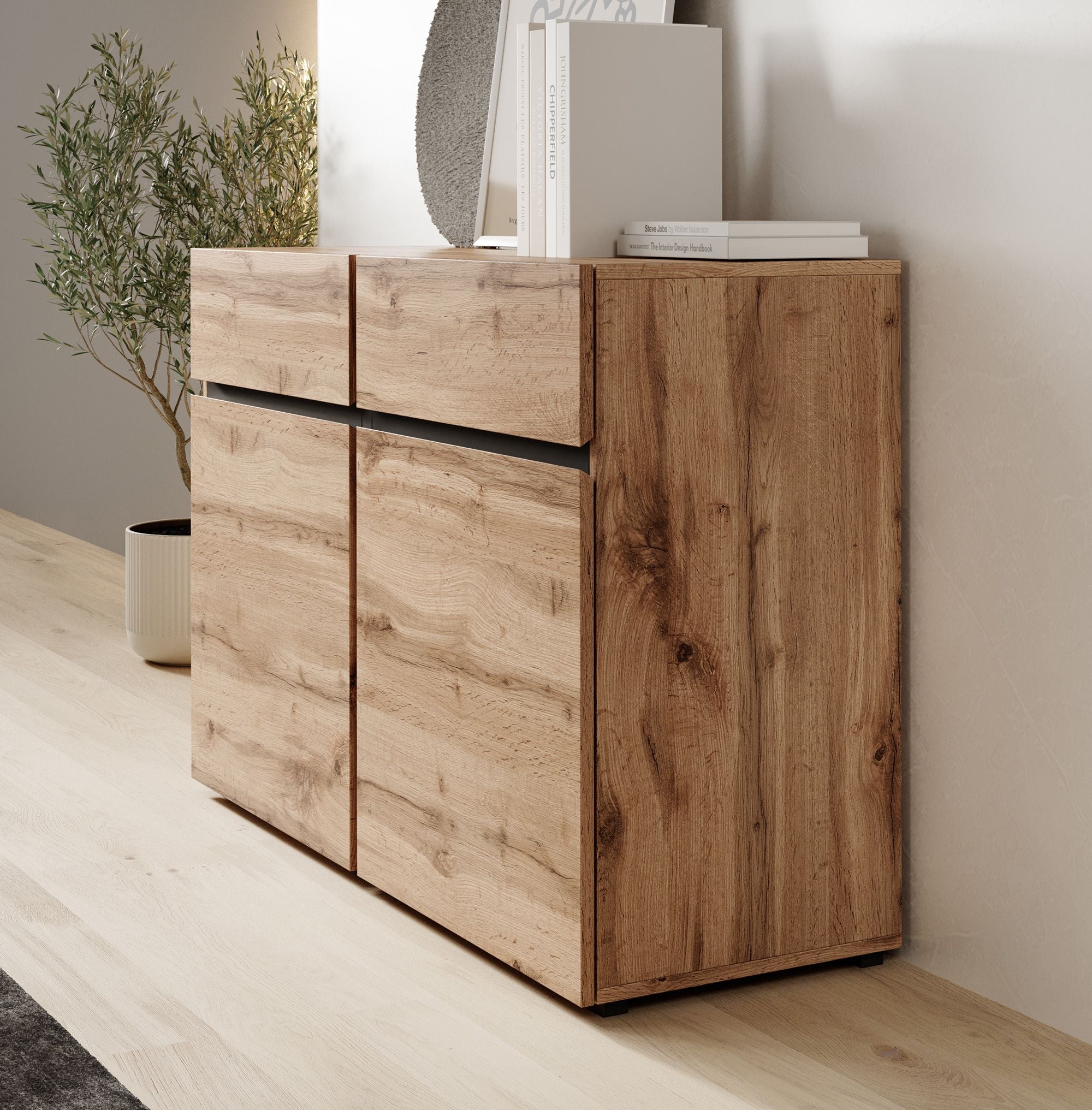 Cainan - Dressoir - Eiken/zwart - 119x40x78 cm