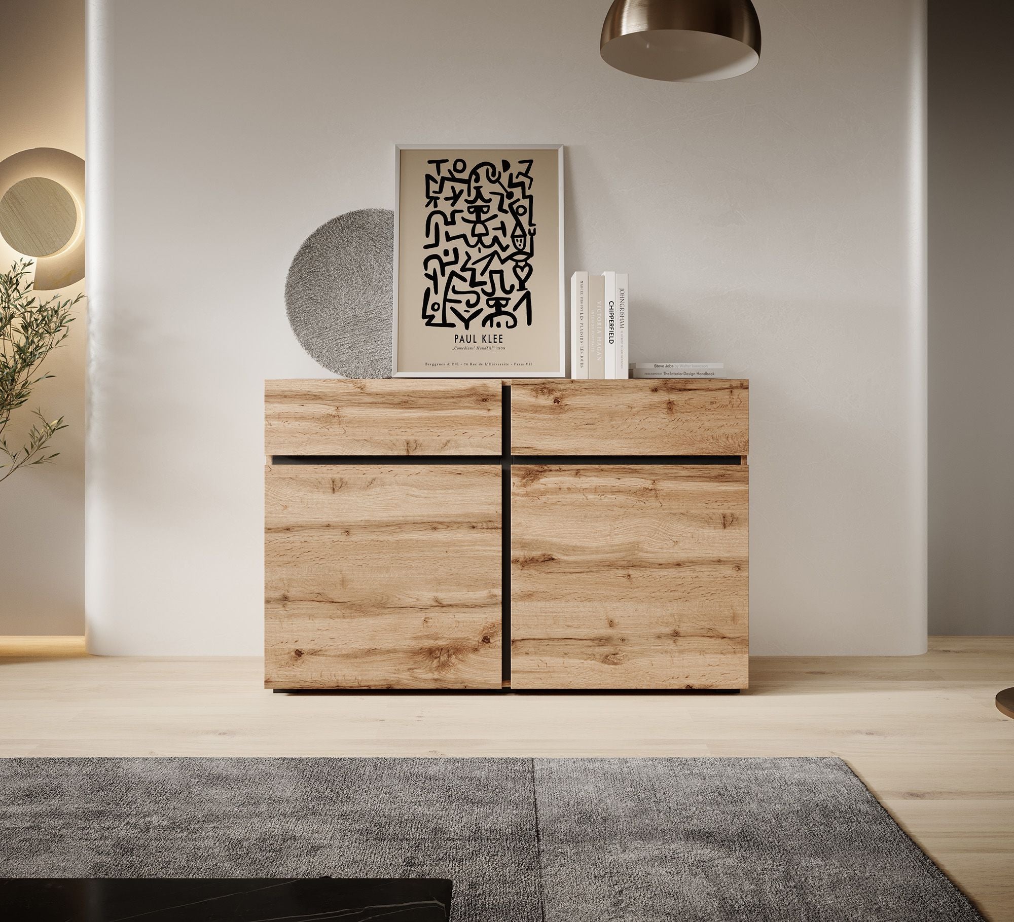 Cainan - Dressoir - Eiken/zwart - 119x40x78 cm