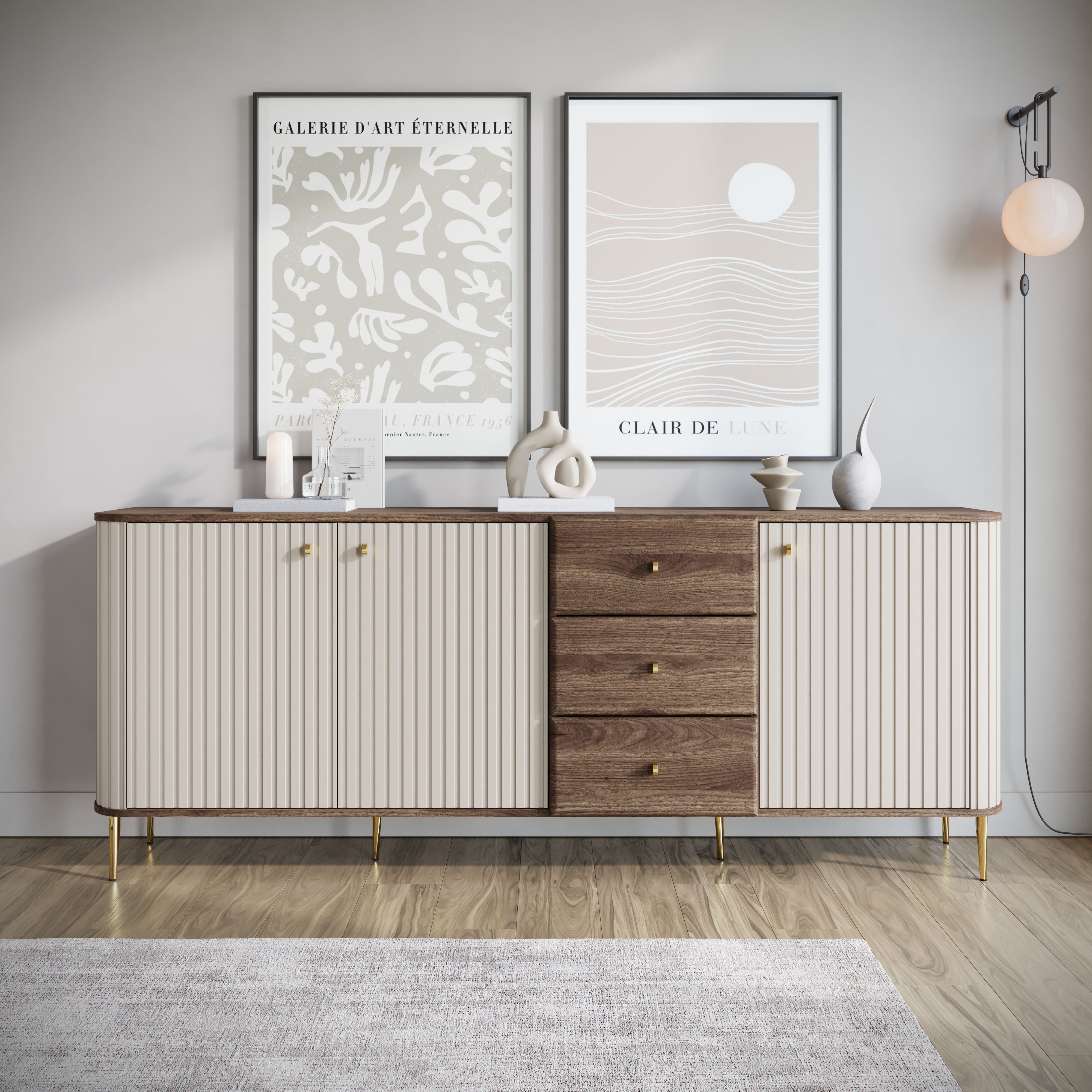 Concorde - Dressoir - Beige - 200x38x80 cm