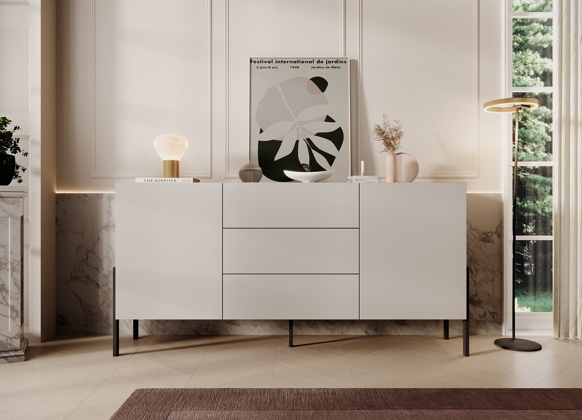 Jordy - Dressoir - Beige - 184x40x90 cm