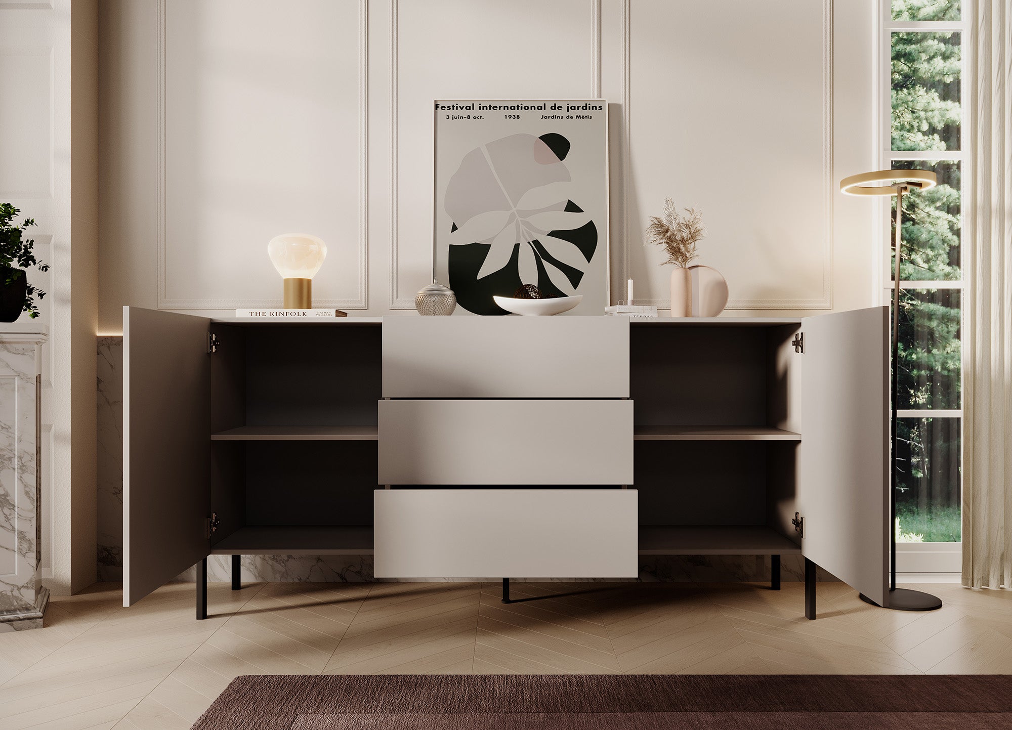Jordy - Dressoir - Beige - 184x40x90 cm