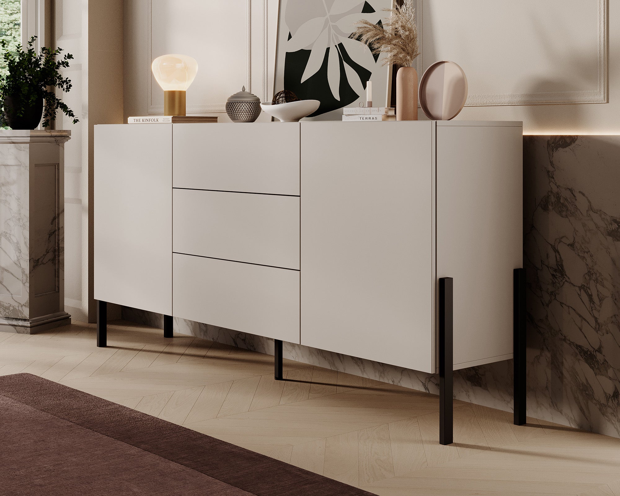 Jordy - Dressoir - Beige - 184x40x90 cm