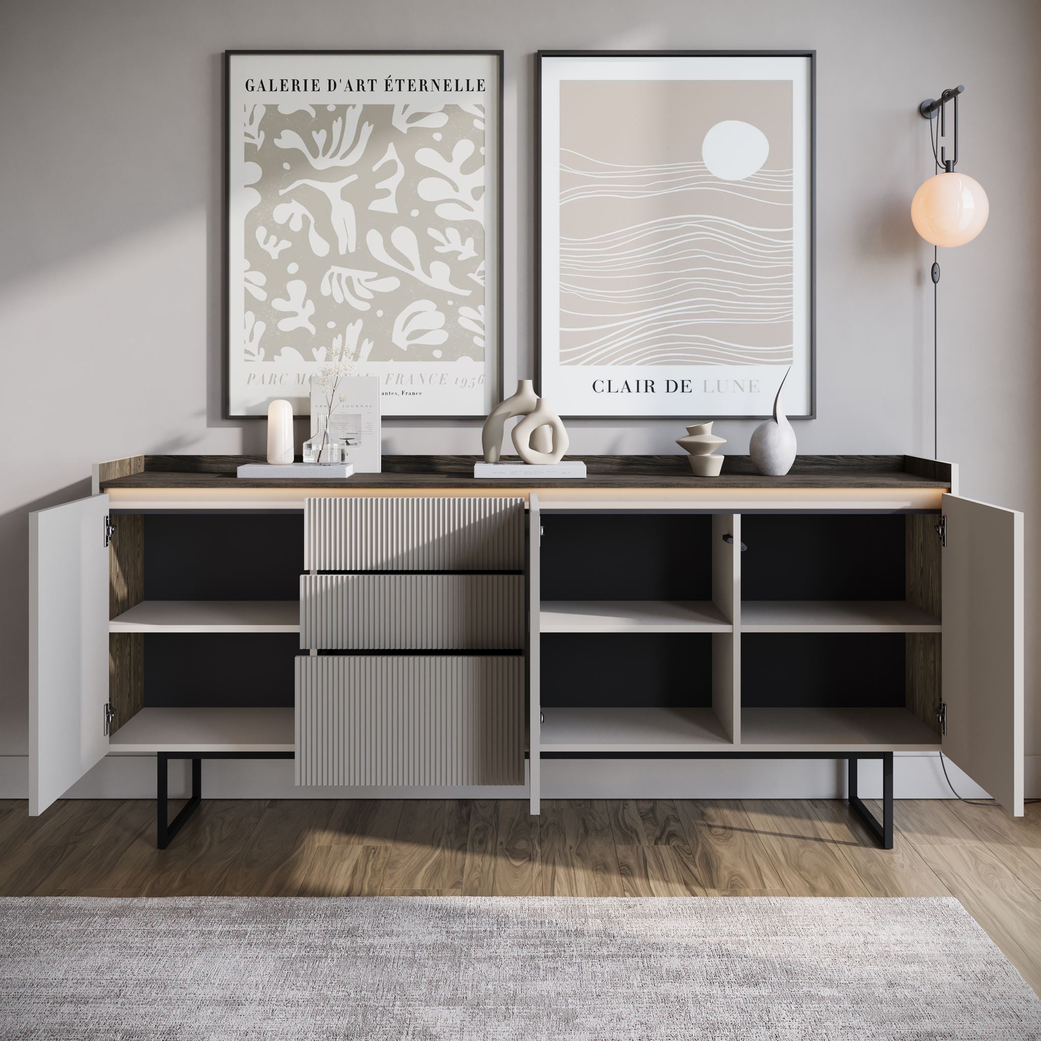 Linq - Dressoir - Beige - 192x40x86 cm