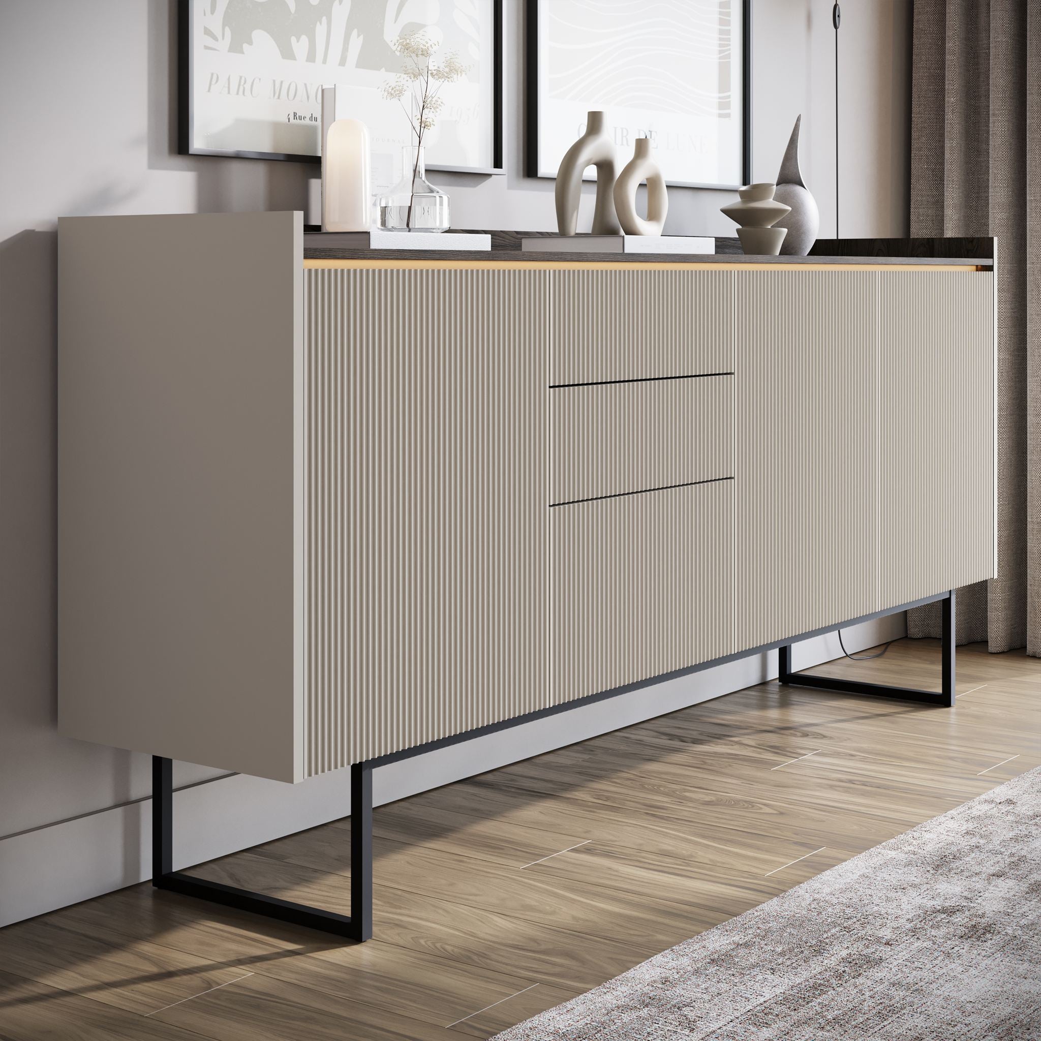 Linq - Dressoir - Beige - 192x40x86 cm