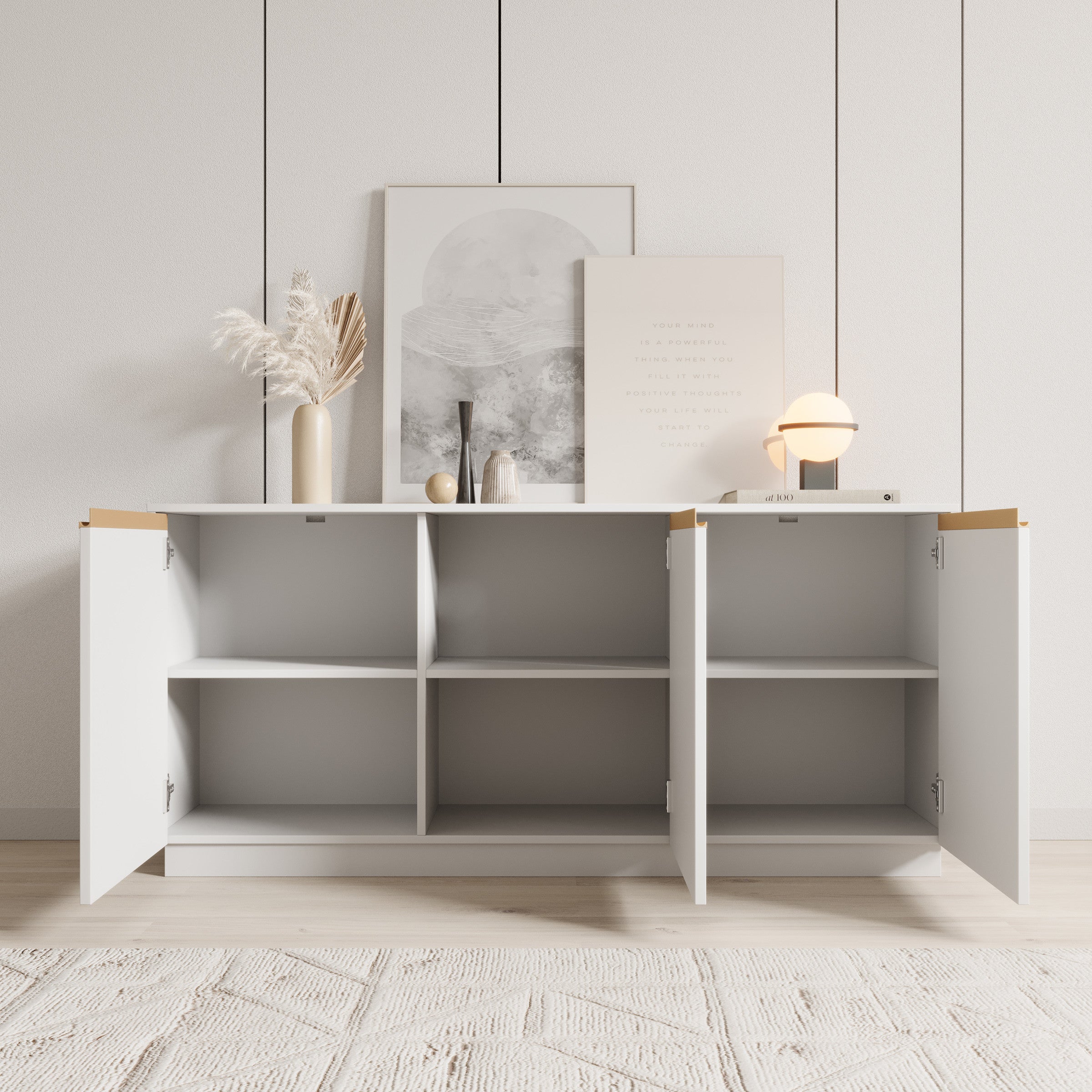 Remy - Dressoir - Wit - 153x39x72 cm