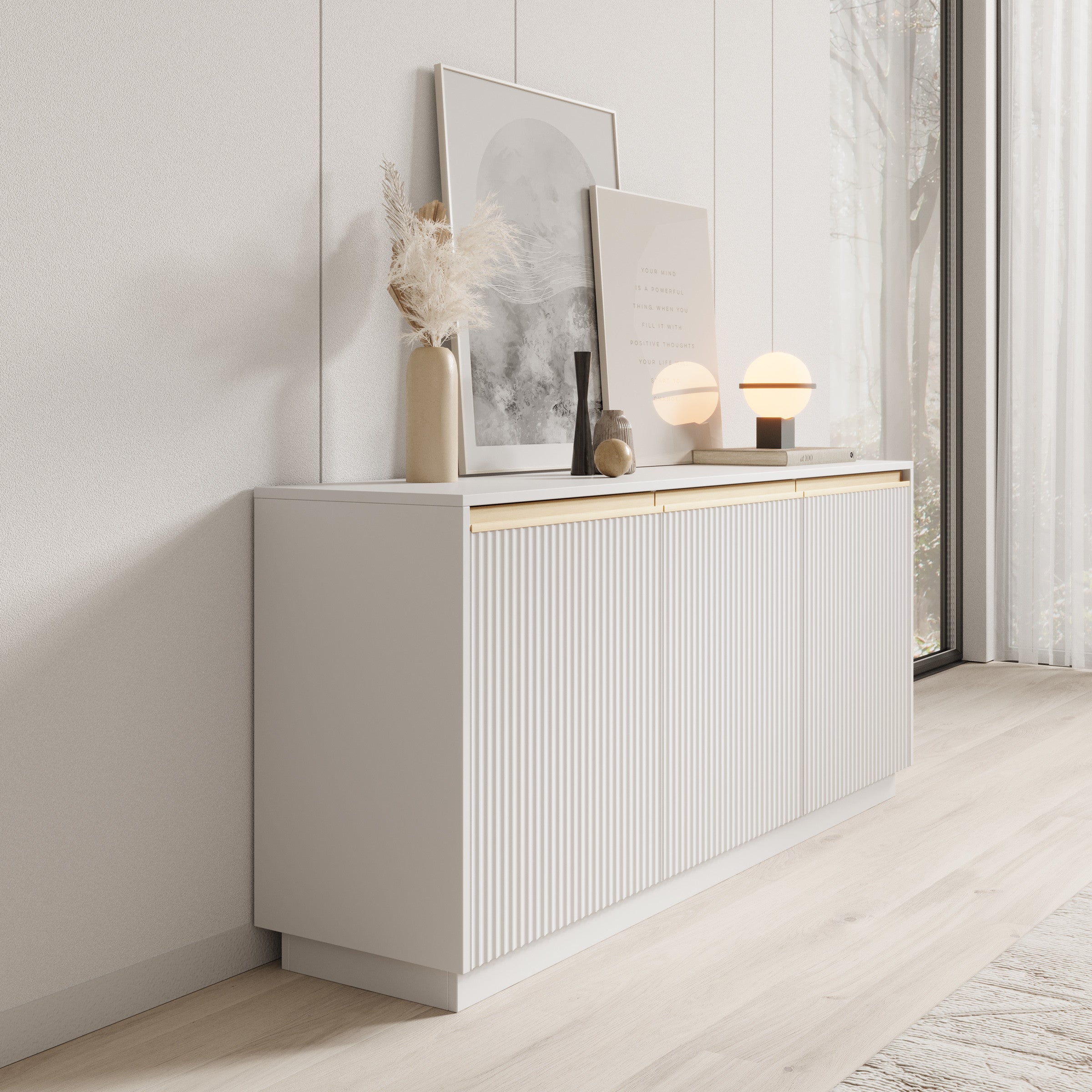 Remy - Dressoir - Wit - 153x39x72 cm