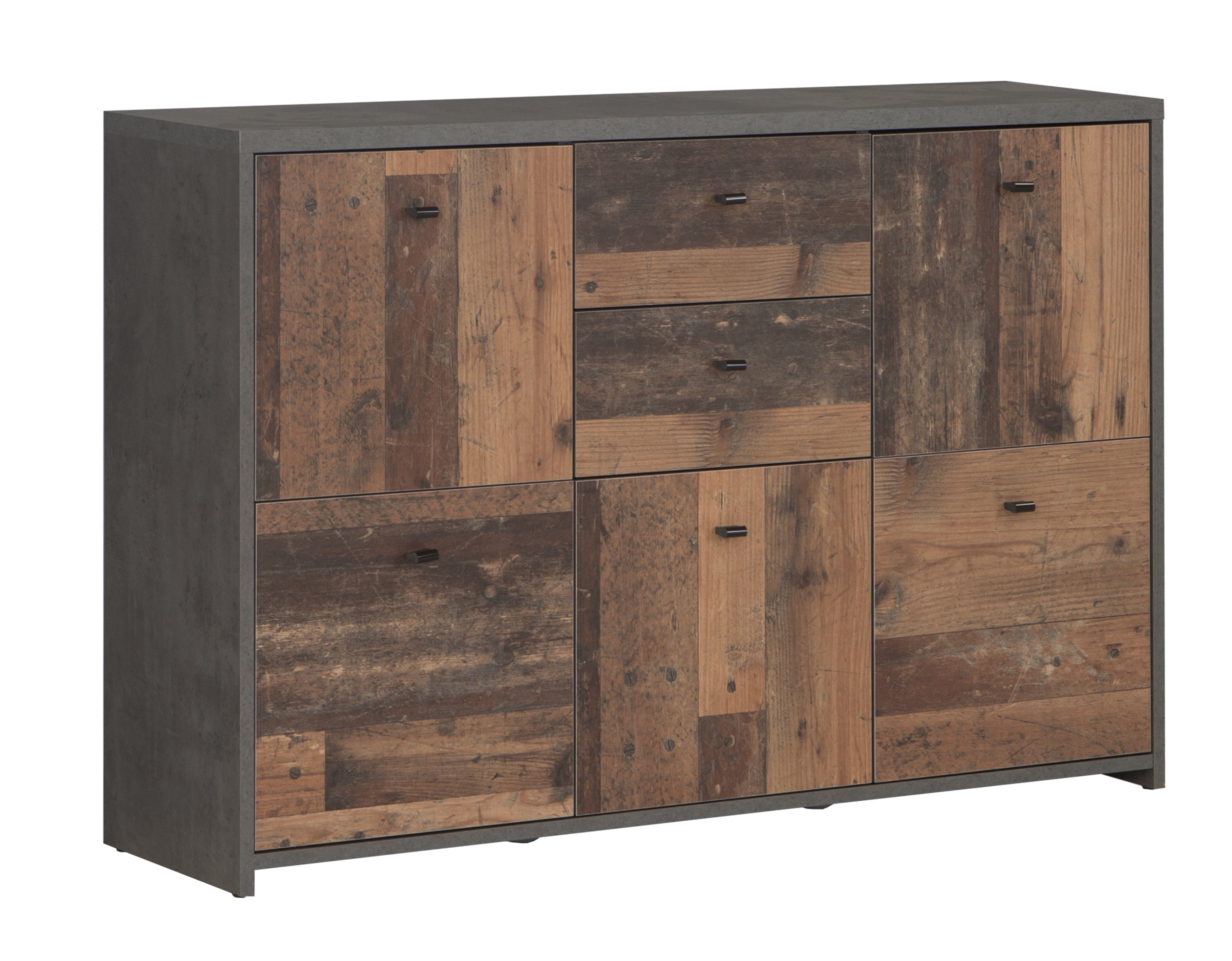 Sahara 4 - Dressoir - Old wood/grijs - 114x30x77 cm
