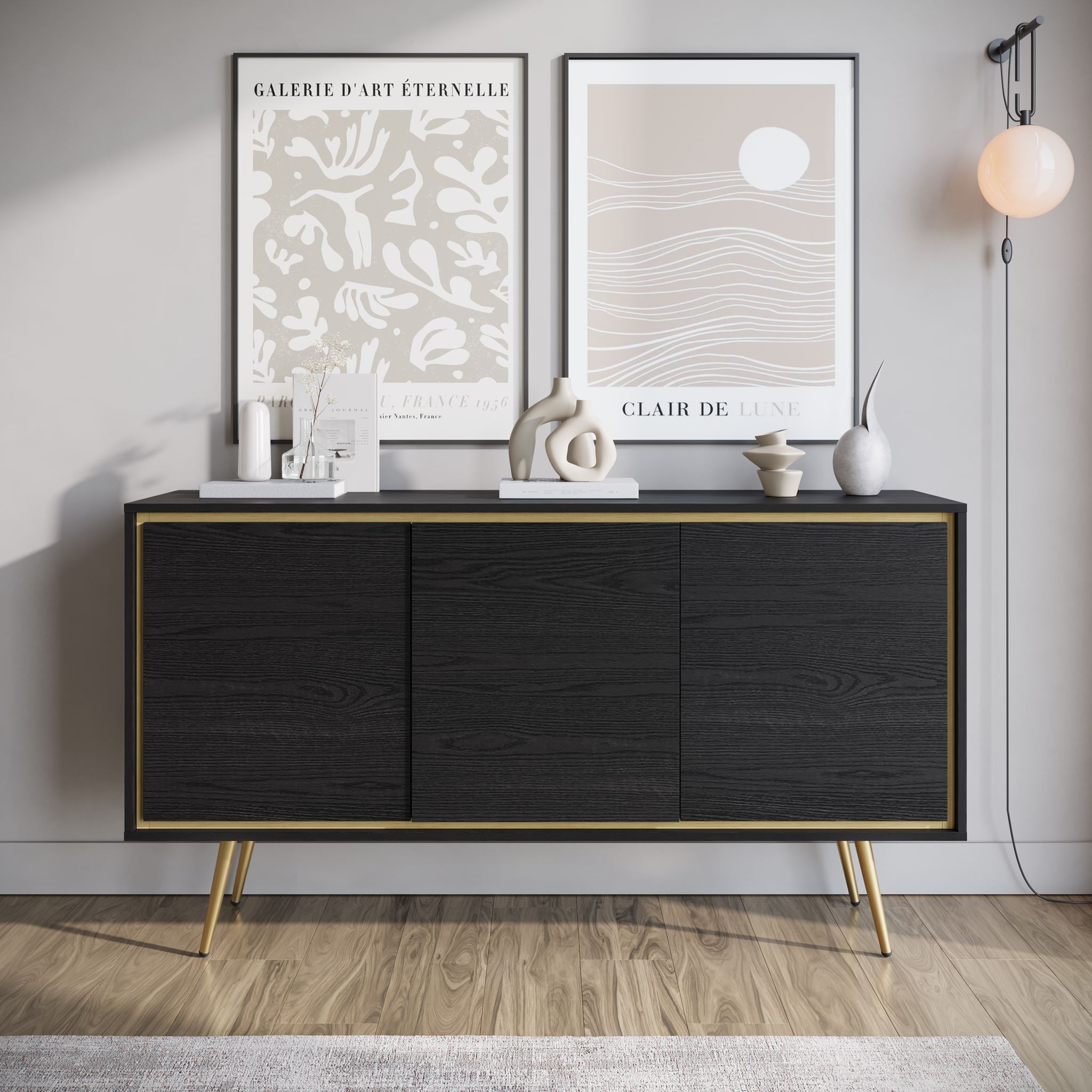 Tara - Dressoir - Zwart - 150x40x80 cm