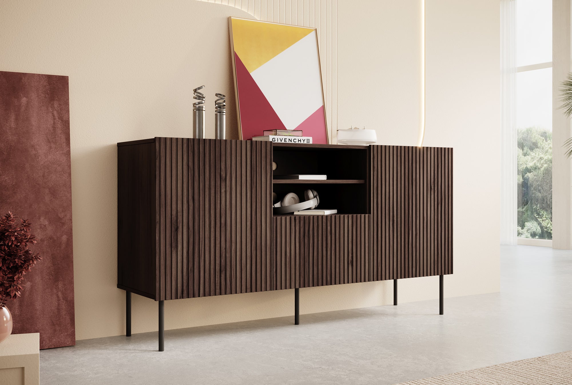 Tartagal - Dressoir - Donkerbruin/eiken - 150x42x81 cm