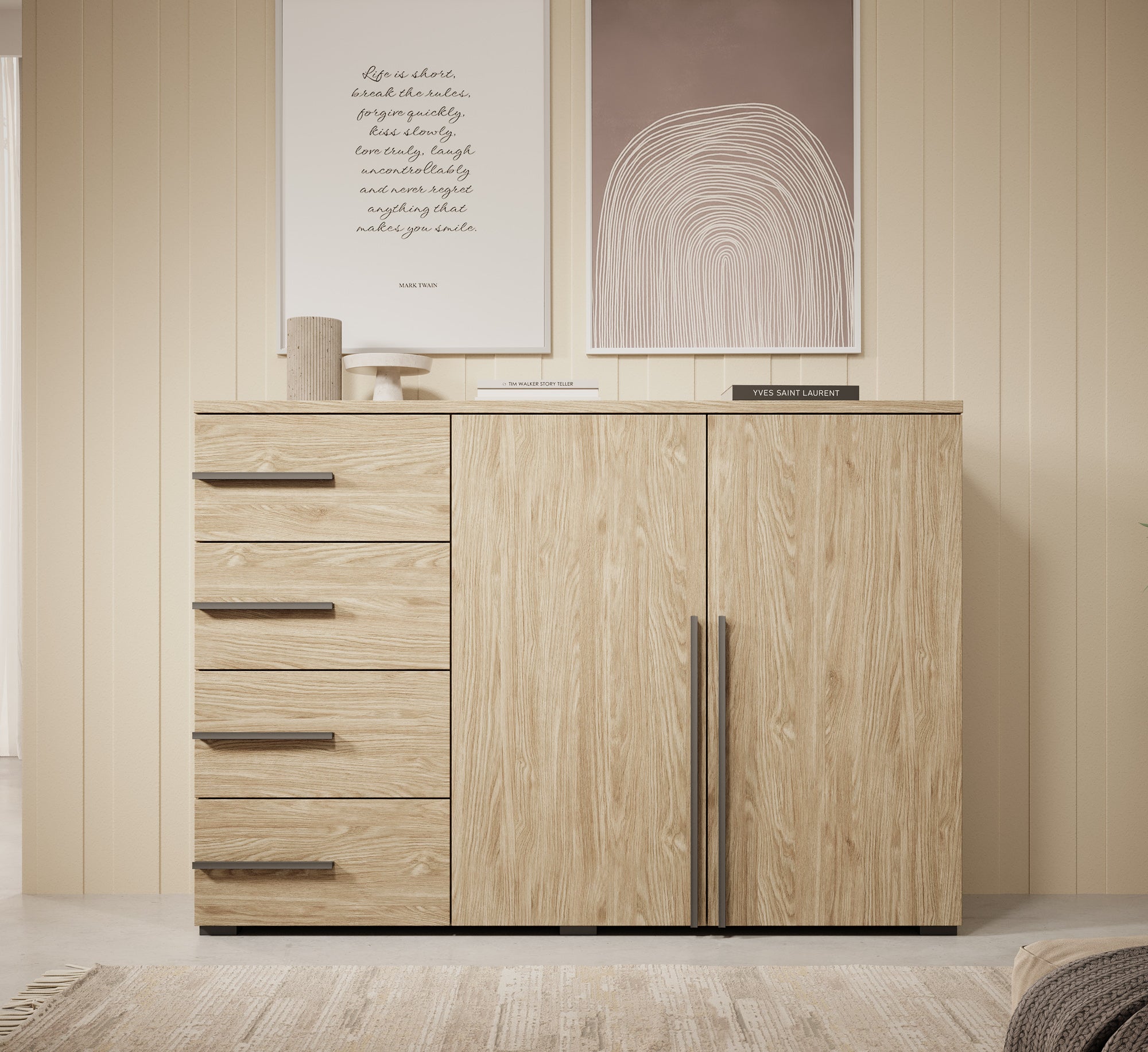 Valetta - Dressoir - Eiken - 134x40x94 cm