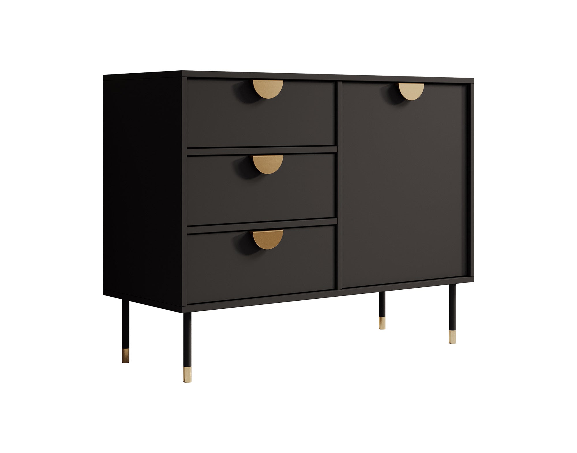 Veerle - Dressoir - Zwart - 100x40x78 cm