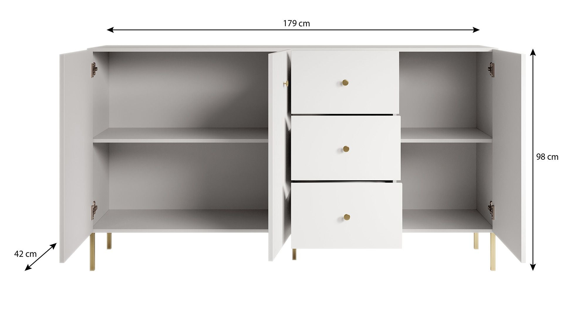 Vermont - Dressoir - Antraciet - 180x42x98 cm