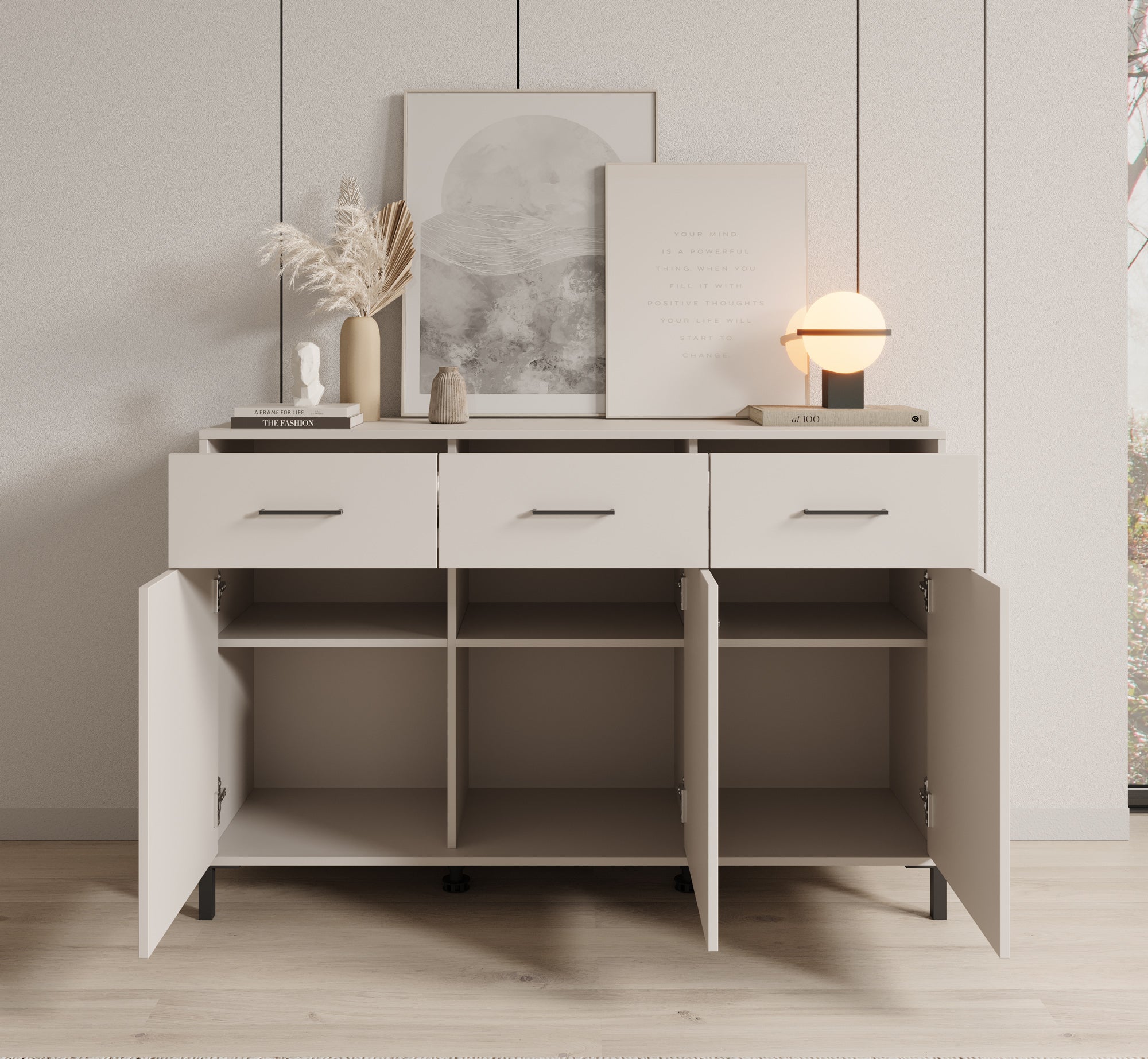 Vidor 2 - Dressoir - Beige - 138x40x90 cm
