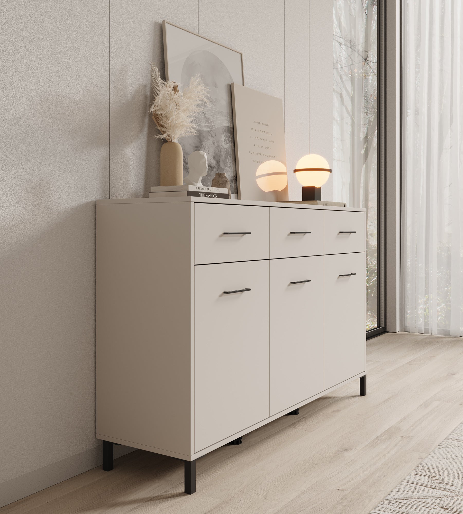 Vidor 2 - Dressoir - Beige - 138x40x90 cm