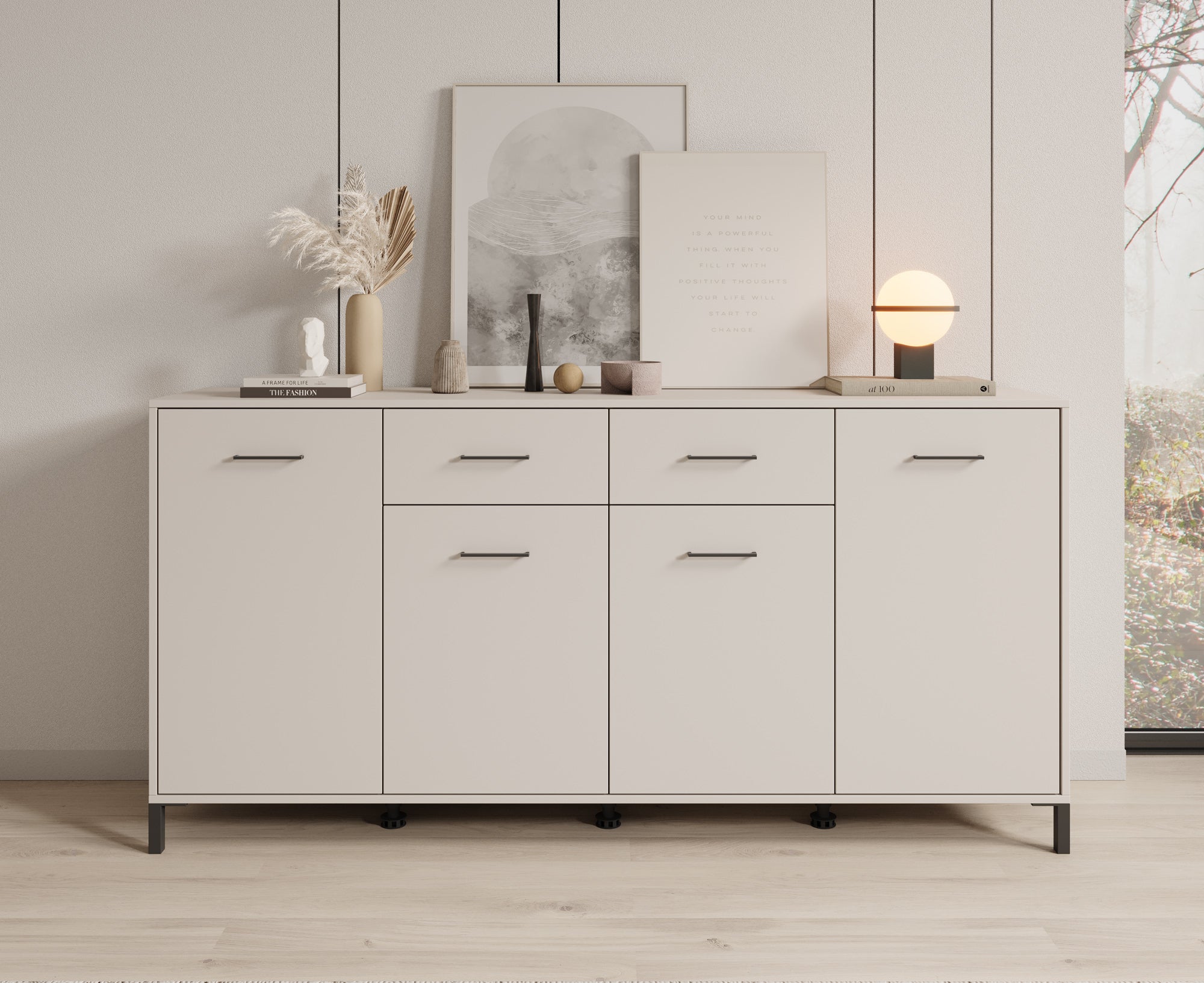 Vidor - Dressoir - Beige - 183x40x90 cm