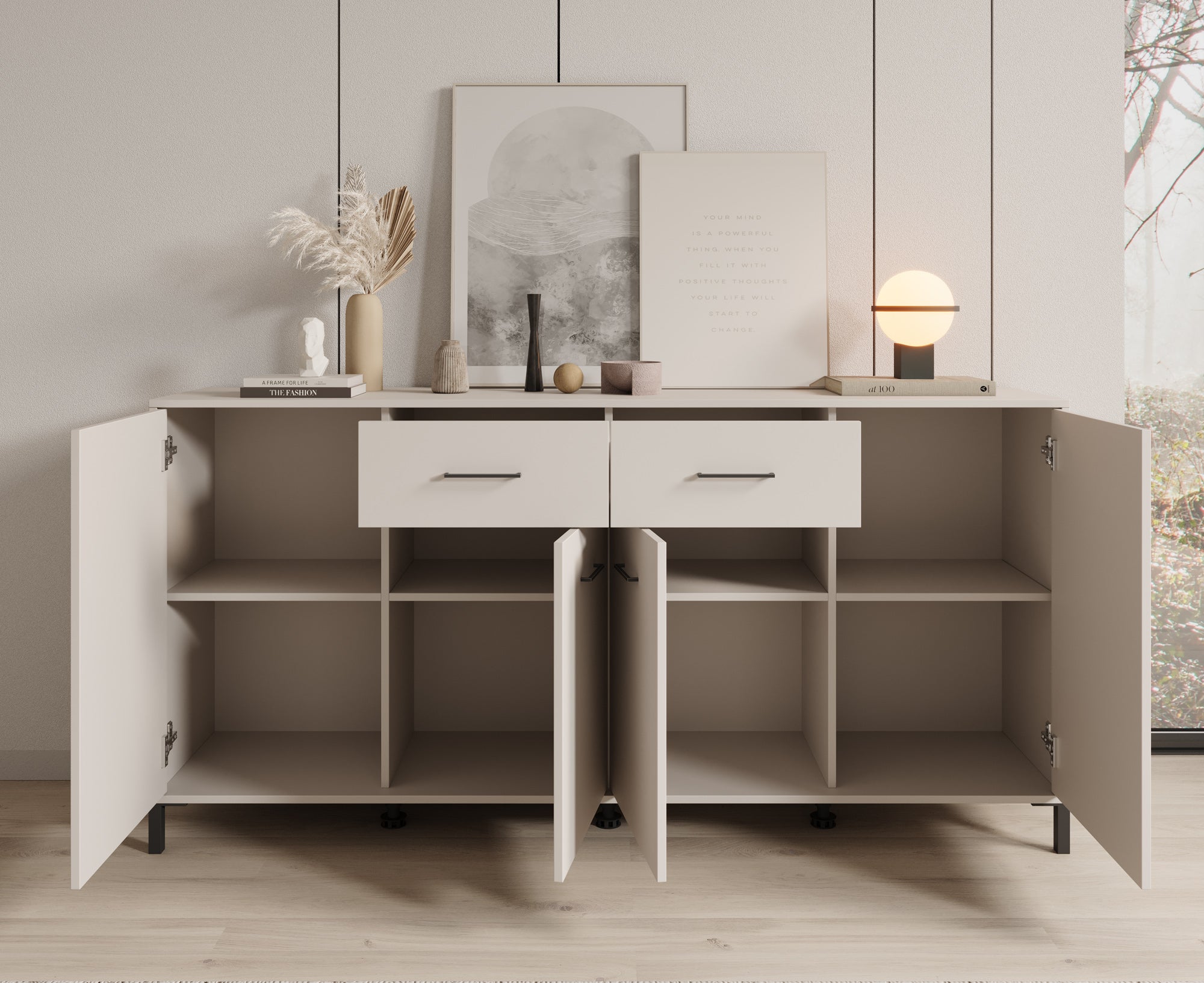 Vidor - Dressoir - Beige - 183x40x90 cm
