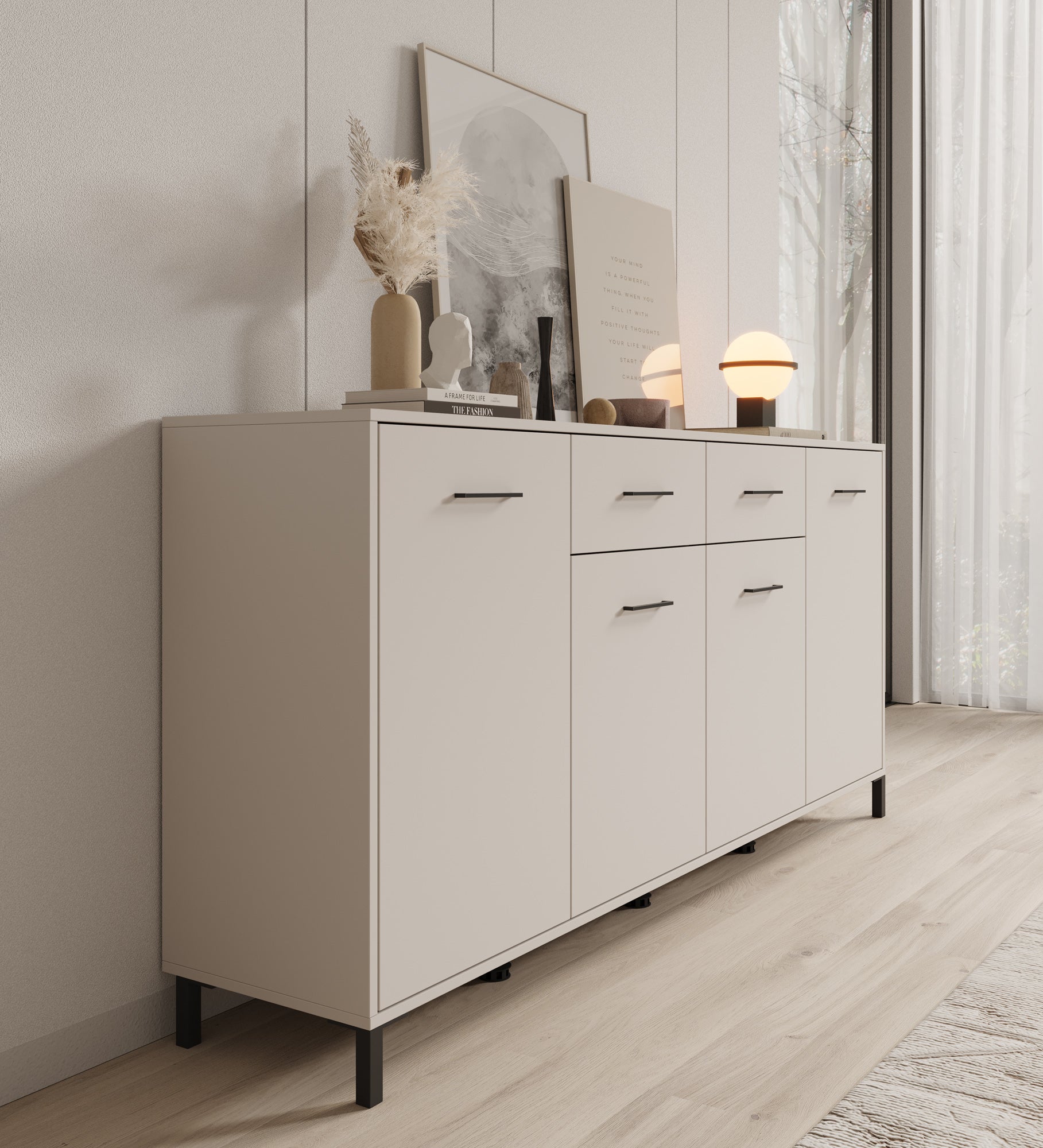 Vidor - Dressoir - Beige - 183x40x90 cm