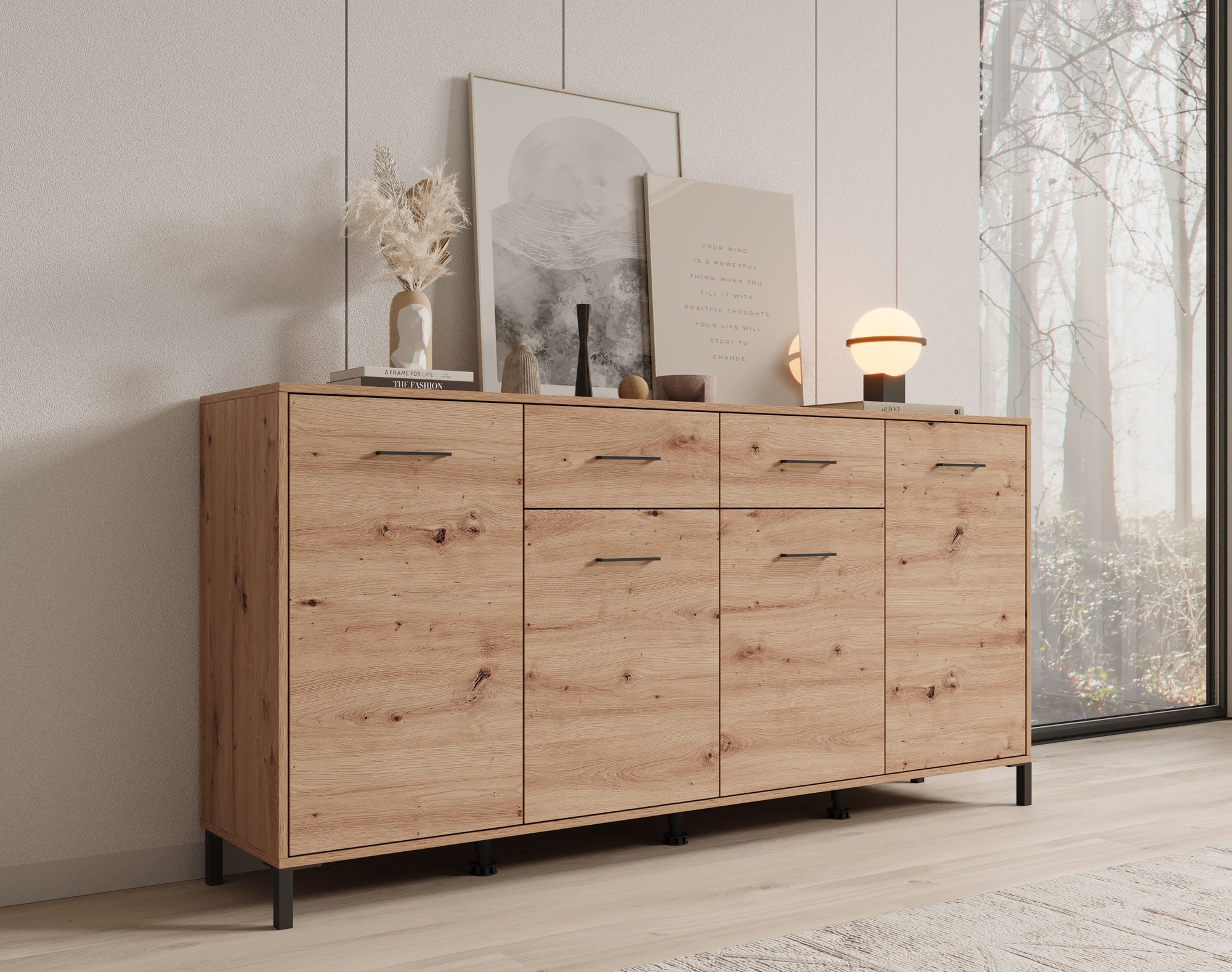 Vidor - Dressoir - Eiken - 183x40x90 cm