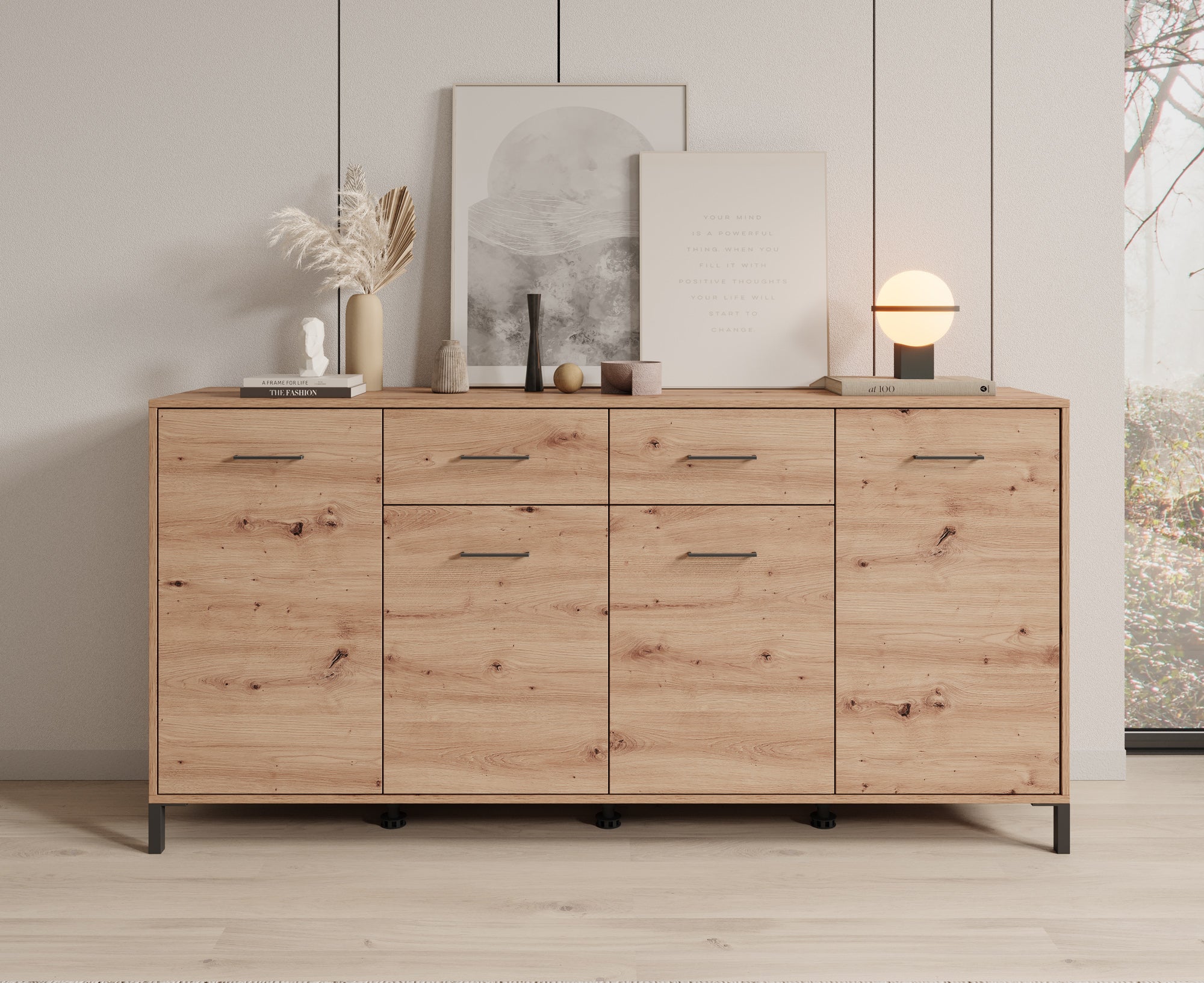 Vidor - Dressoir - Eiken - 183x40x90 cm