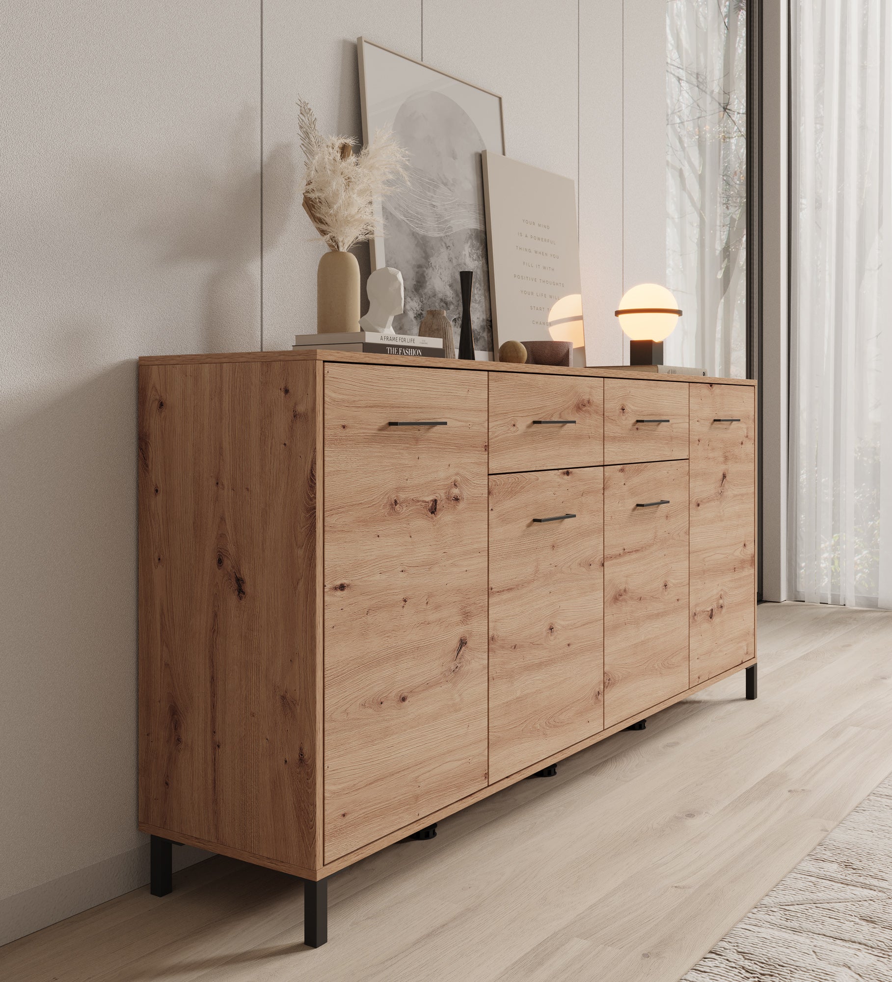 Vidor - Dressoir - Eiken - 183x40x90 cm