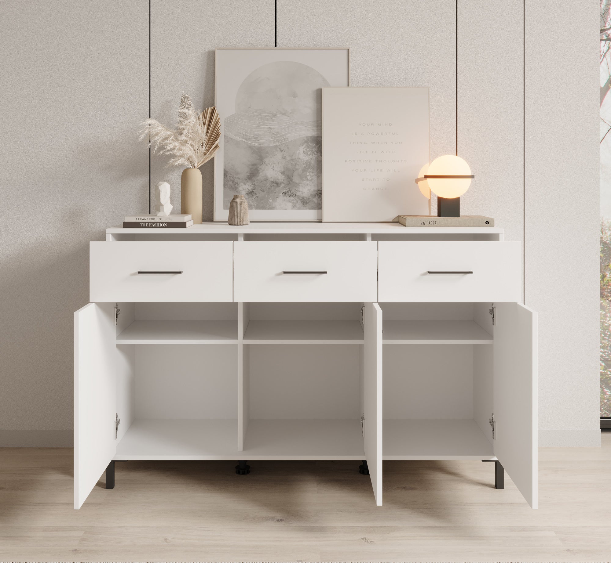 Vidor 2 - Dressoir - Wit - 138x40x90 cm