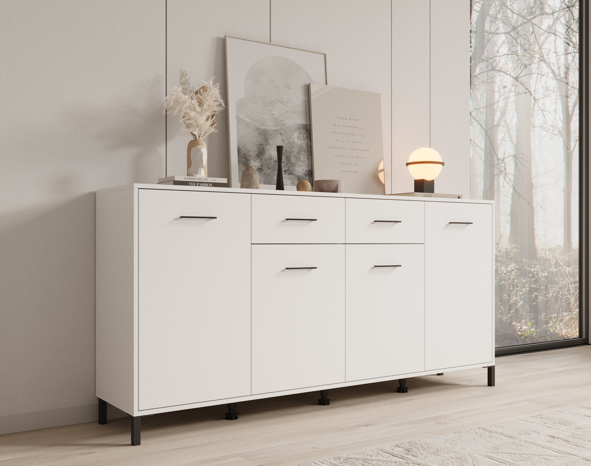 Vidor - Dressoir - Wit - 183x40x90 cm