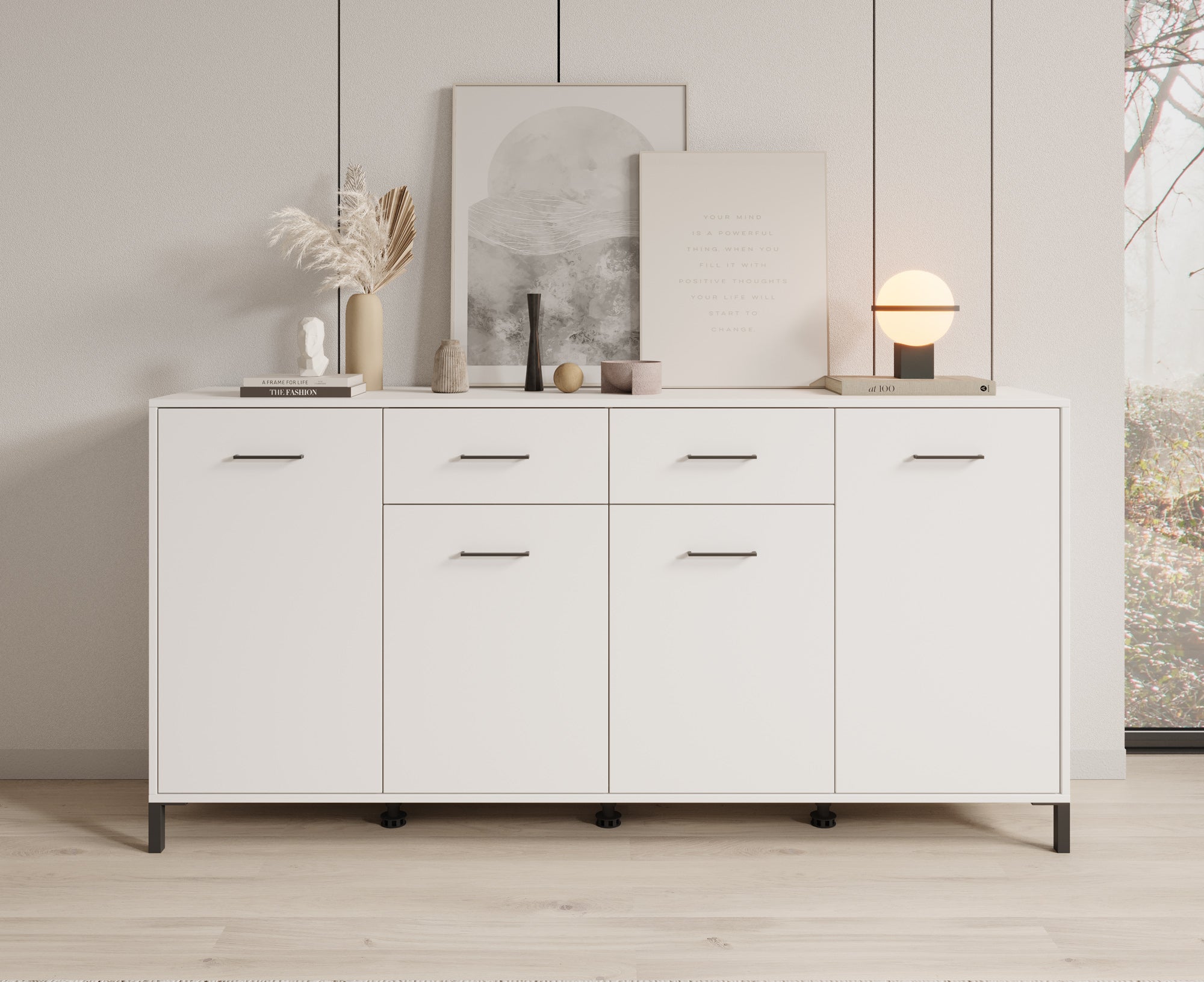 Vidor - Dressoir - Wit - 183x40x90 cm