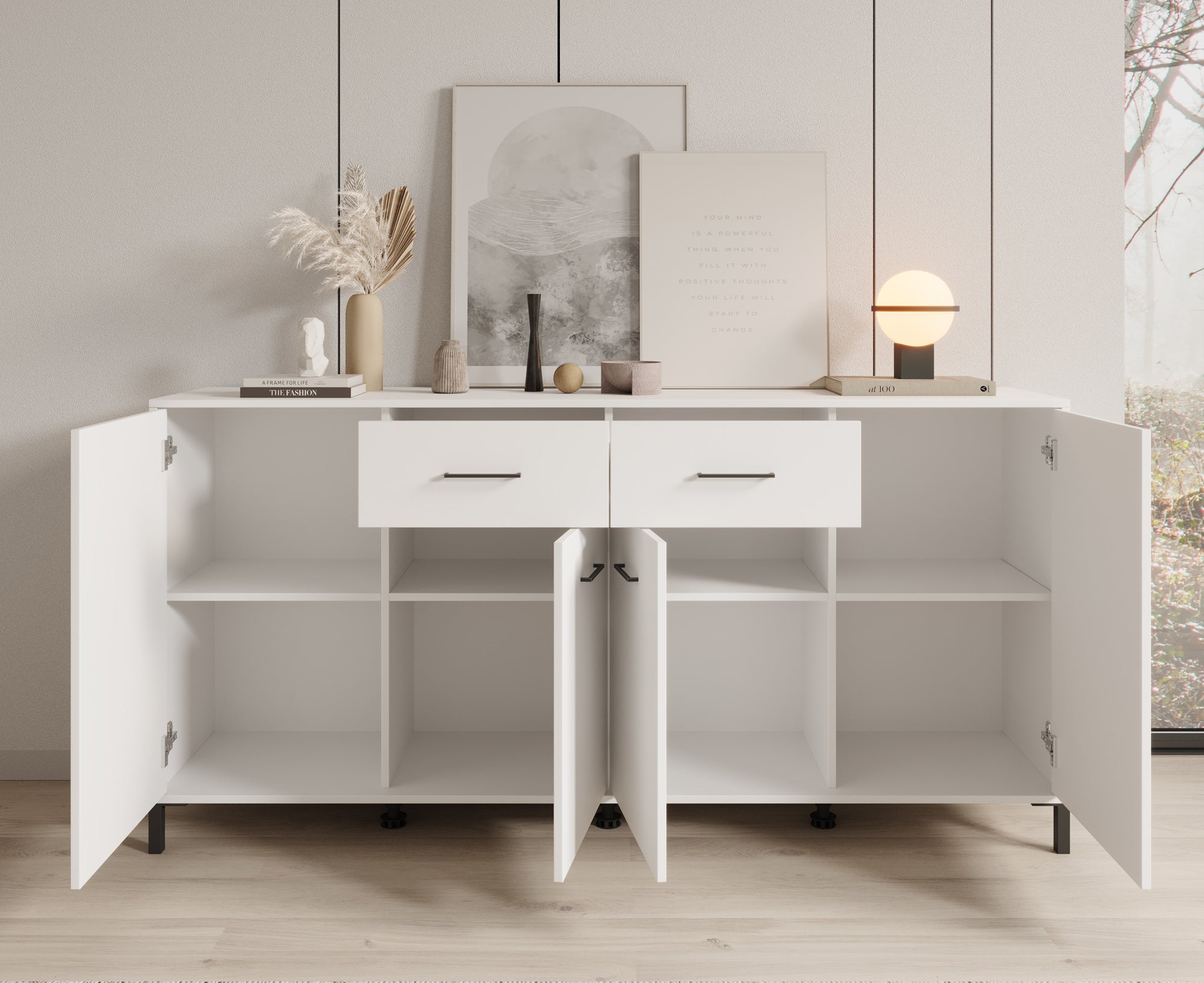 Vidor - Dressoir - Wit - 183x40x90 cm