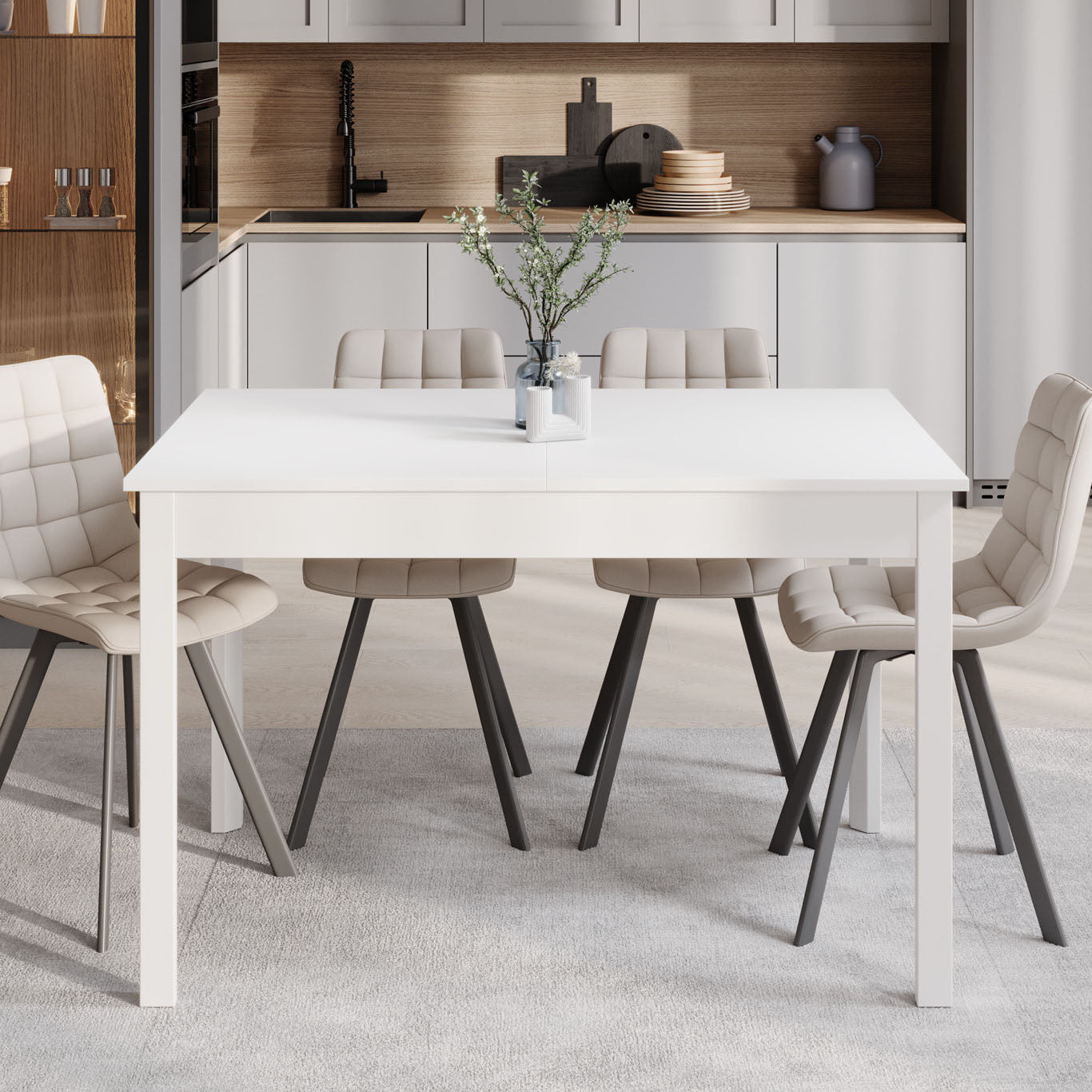 Steve - Eetkamertafel - Wit - 120x80x77 cm