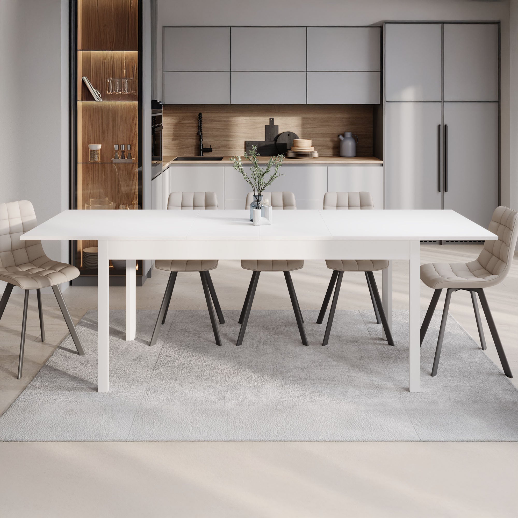 Steve - Eetkamertafel - Wit - 160x80x77 cm