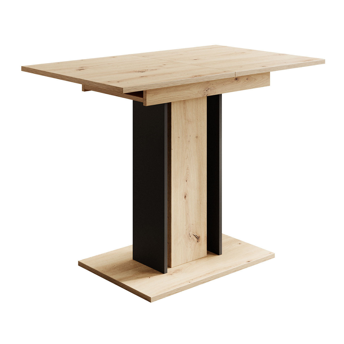 Wendel - Eetkamertafel - Eiken/zwart - 100x60x75 cm