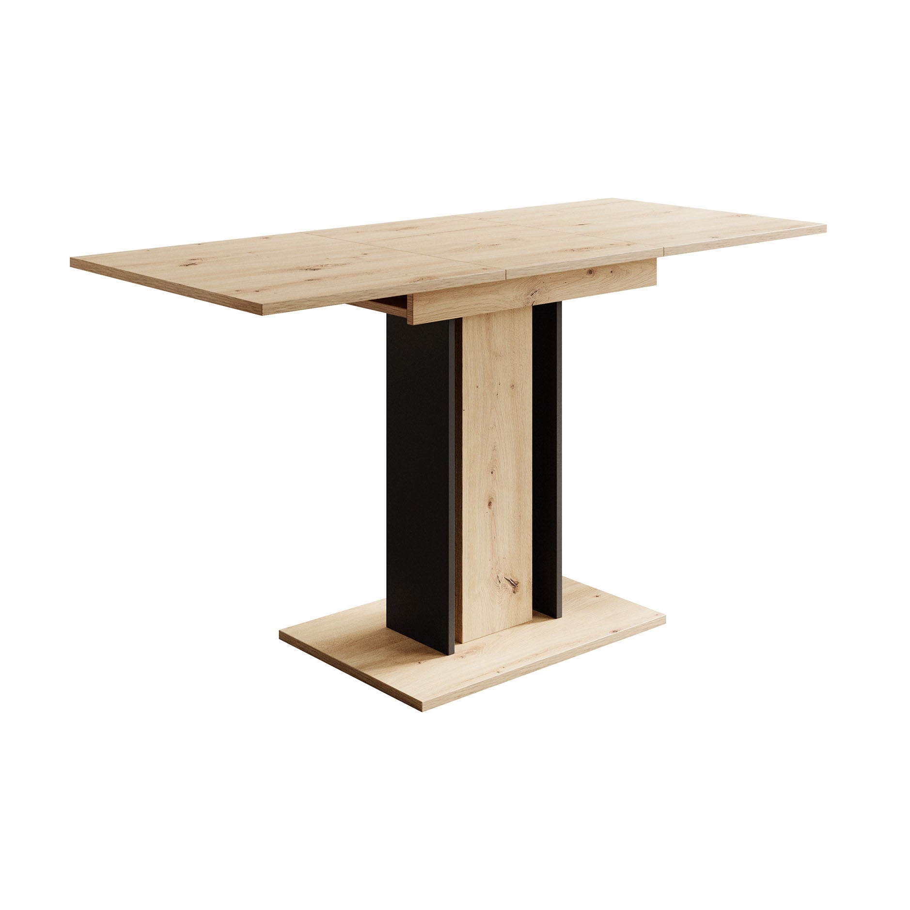 Wendel - Eetkamertafel - Eiken/zwart - 100x60x75 cm