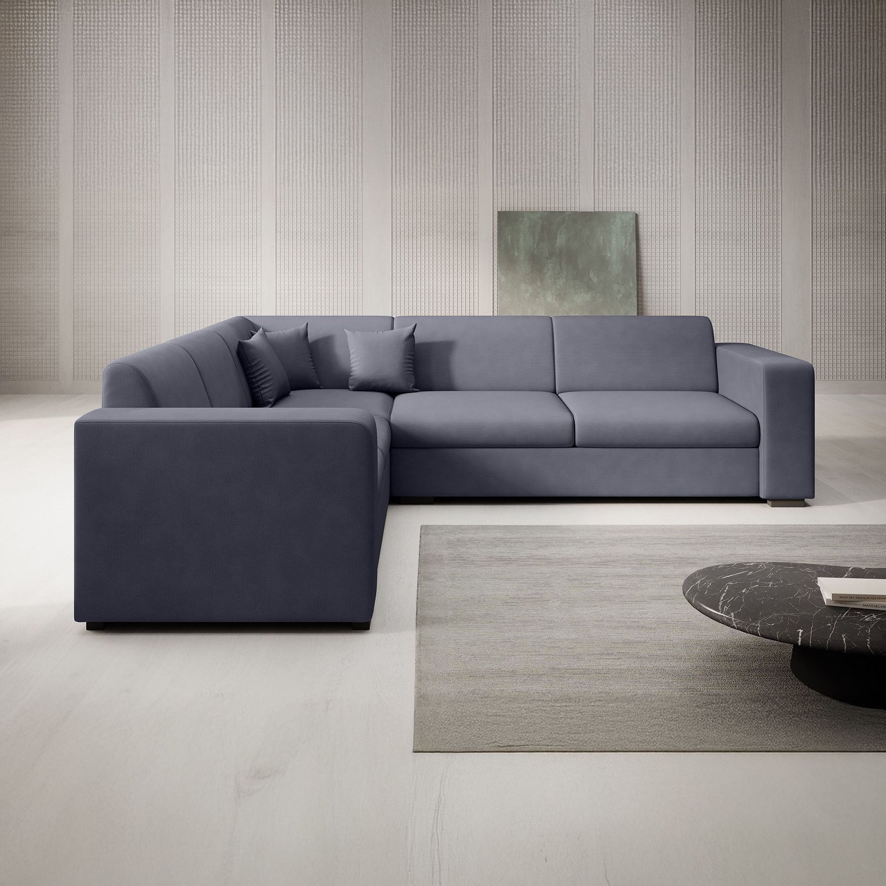 Santana - Hoekbank 4-zits - Stof antraciet - Links