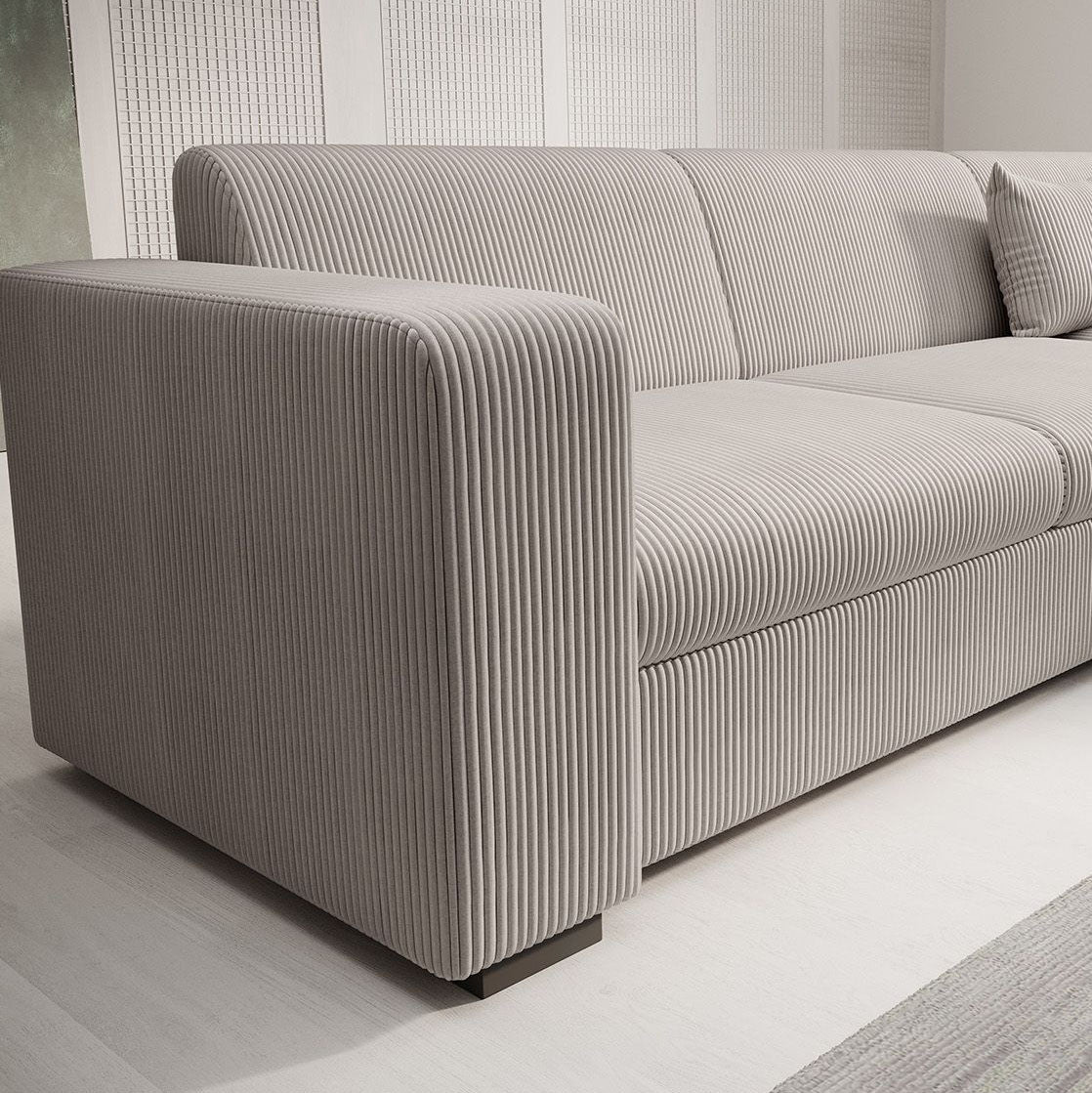 Santana - Hoekbank 4-zits - Ribstof beige - Rechts