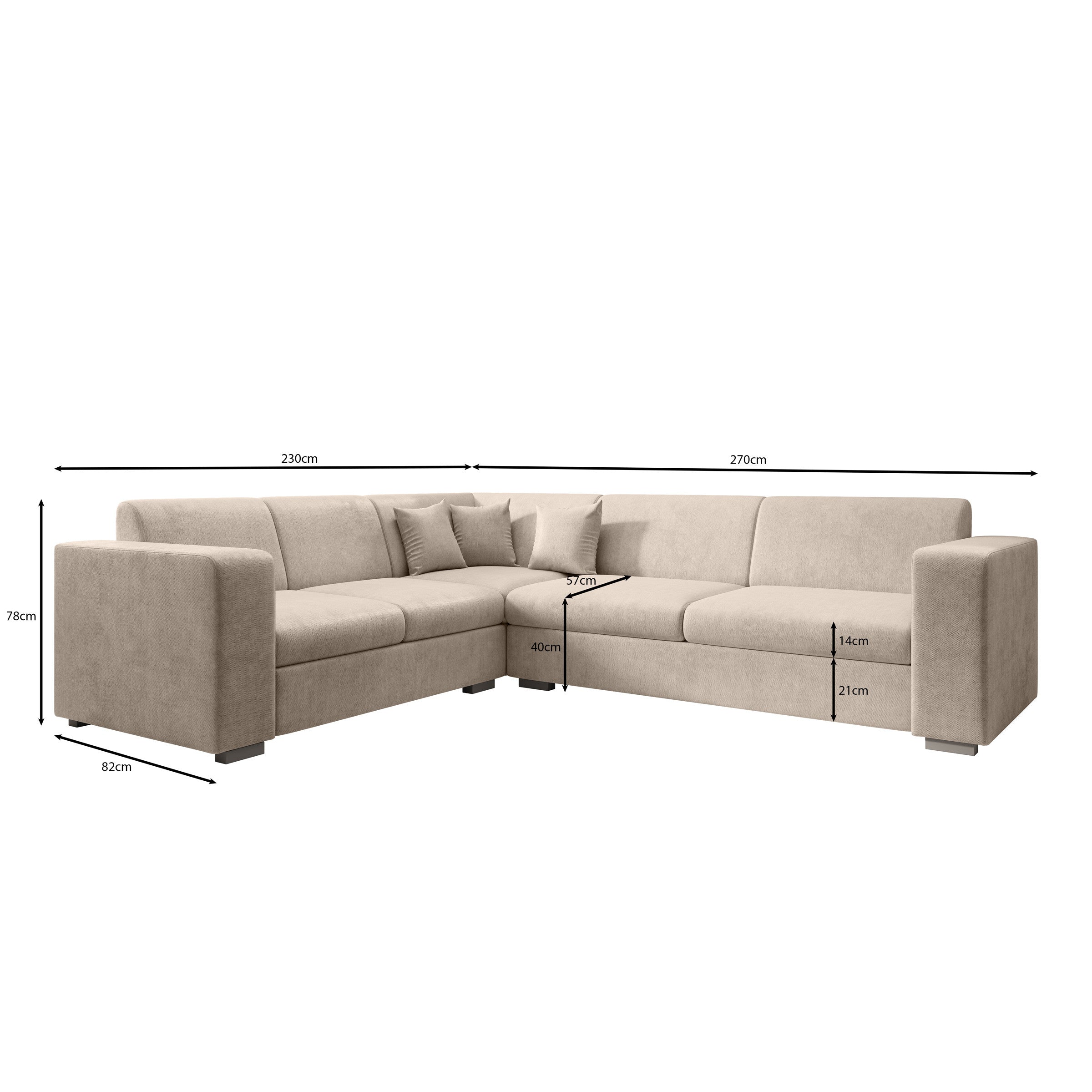 Santana - Hoekbank 4-zits - Velvet zwart - Links