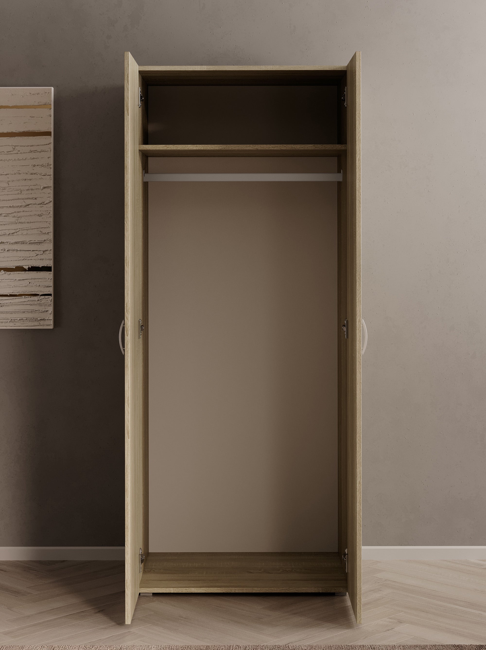 Bernd - Kledingkast 2-deurs - Licht eiken - 74x52x179 cm