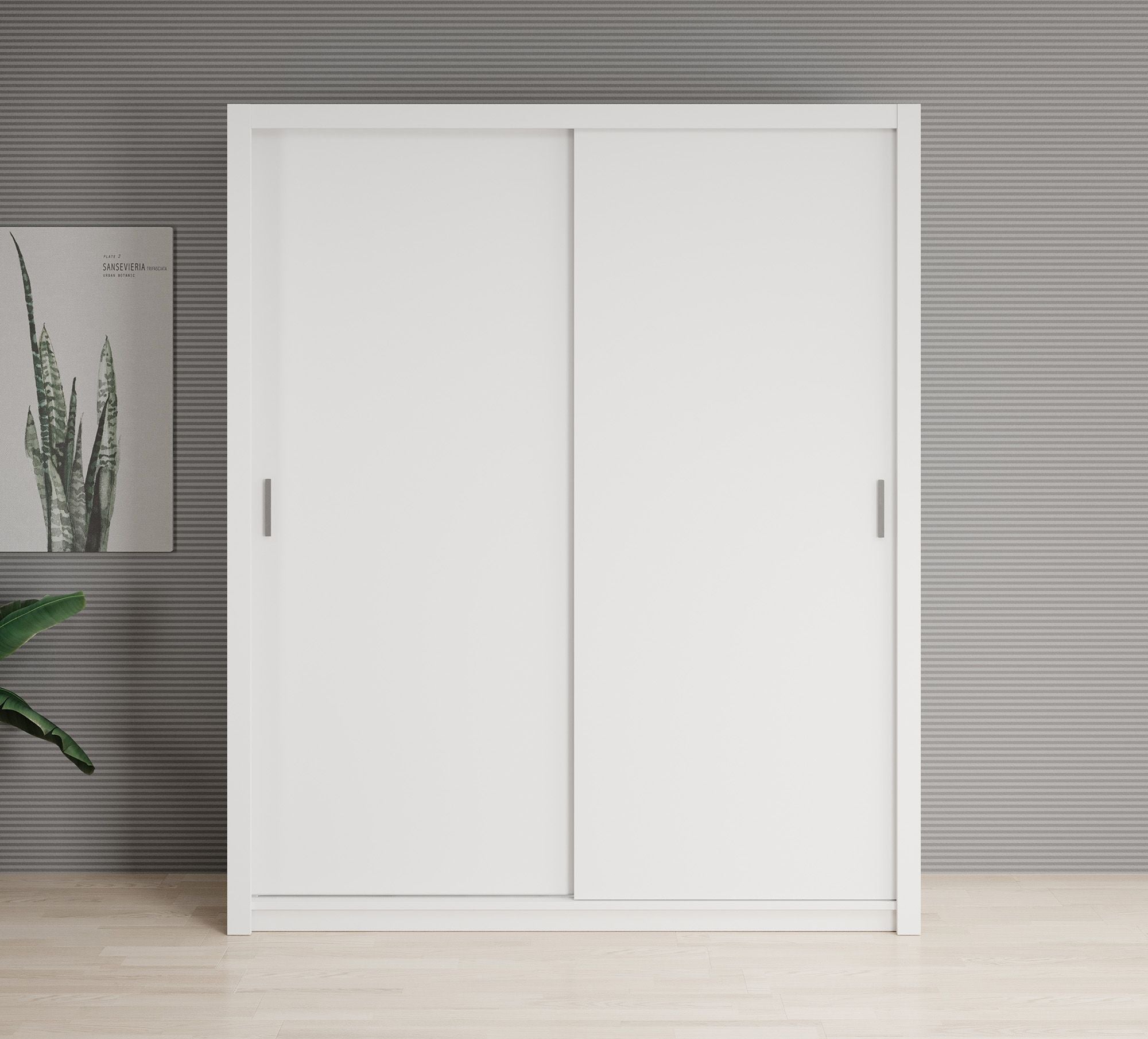 Blake - Kledingkast met schuifdeuren - Wit - 180x62x215 cm