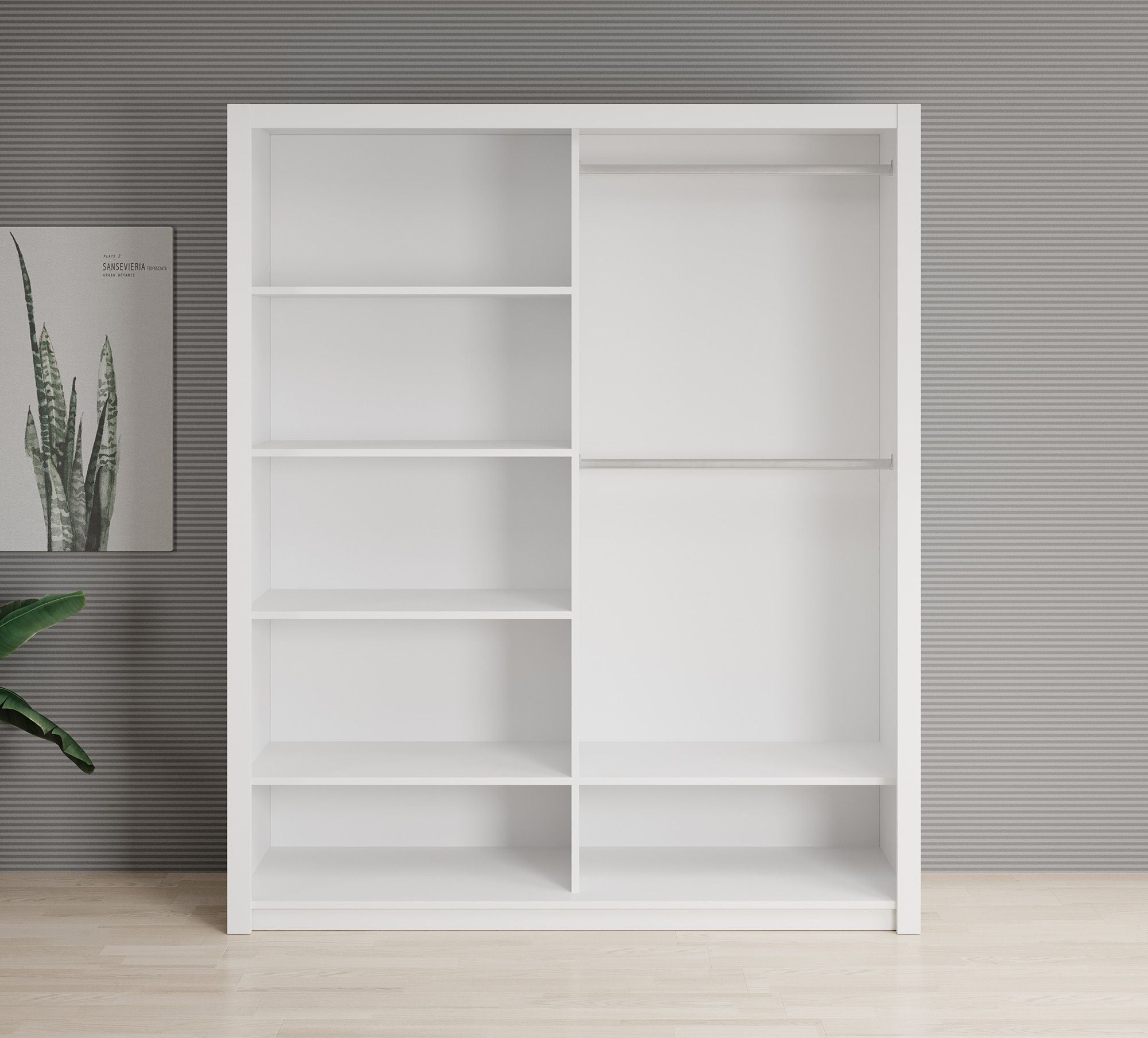 Blake - Kledingkast met schuifdeuren - Wit - 180x62x215 cm