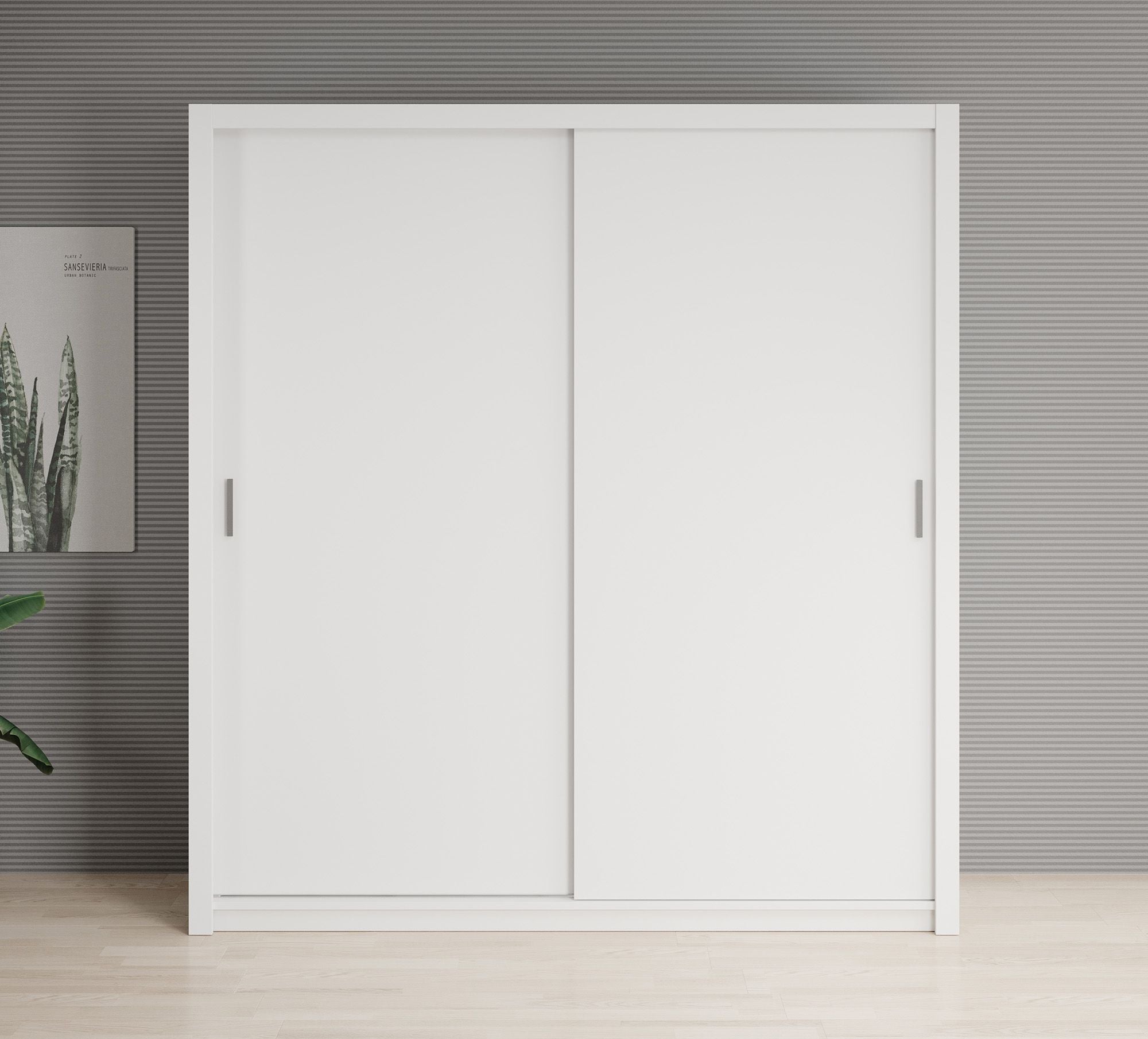 Blake - Kledingkast met schuifdeuren - Wit - 200x62x215 cm