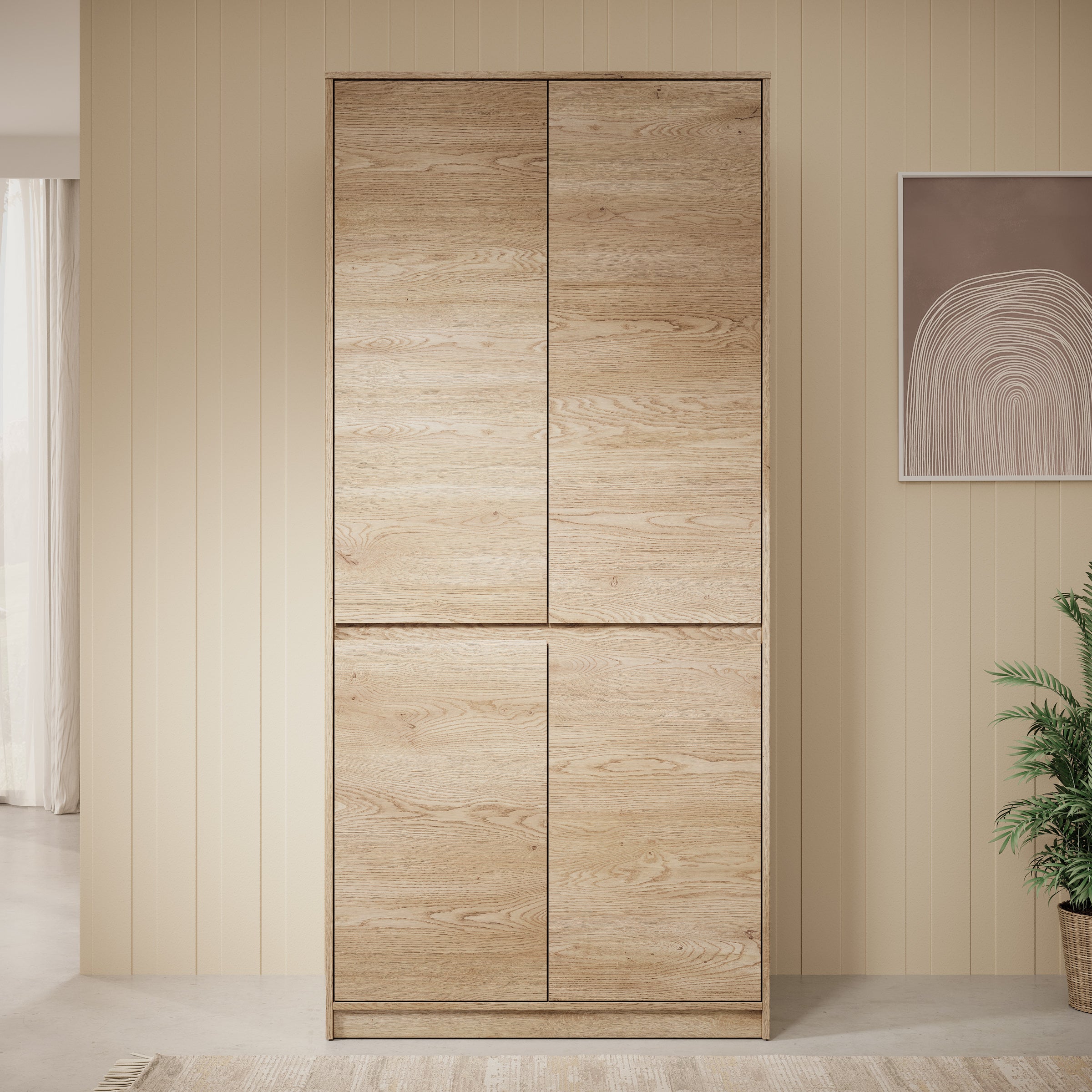 Cuarto - Kledingkast 4-deurs - Eiken - 91x52x198 cm