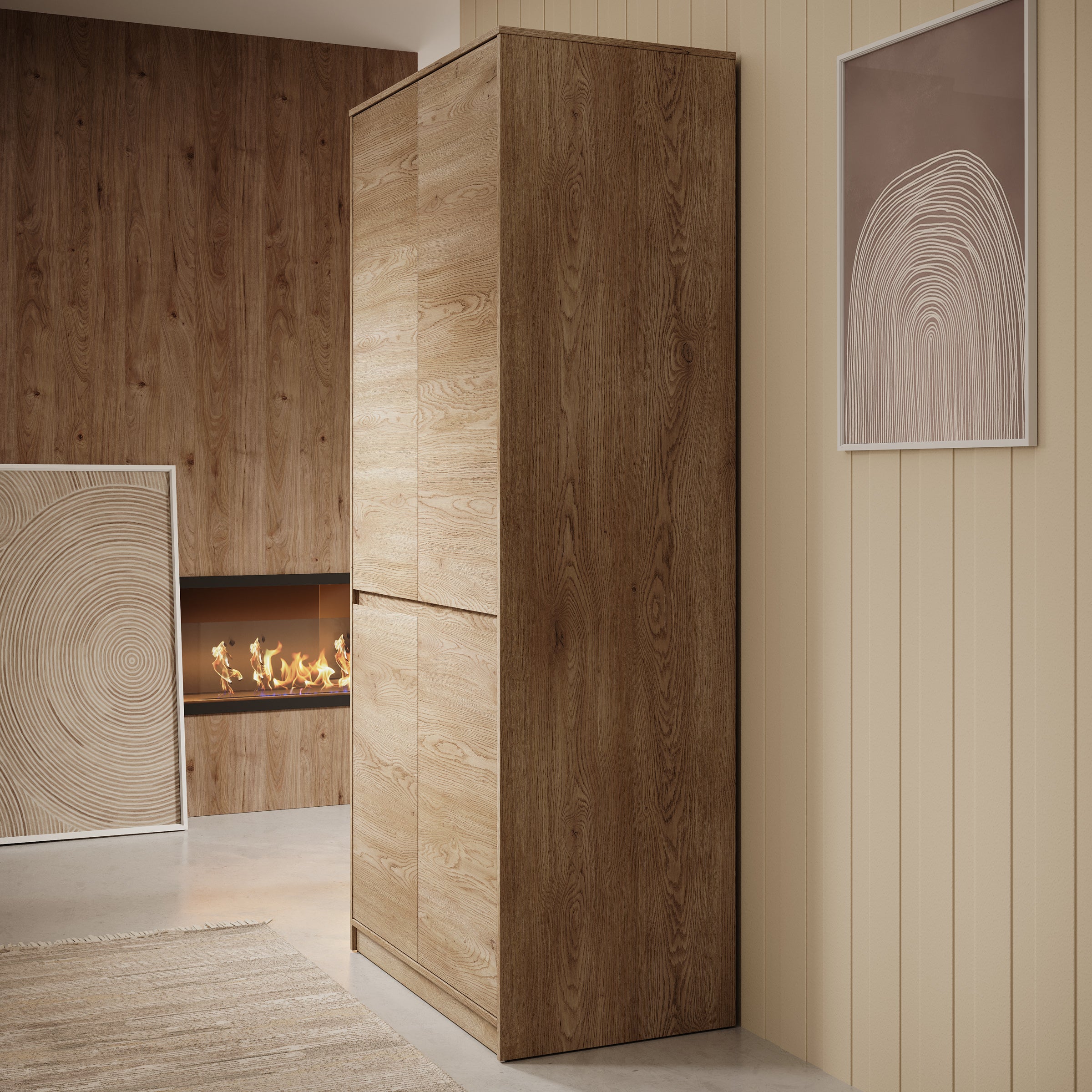 Cuarto - Kledingkast 4-deurs - Eiken - 91x52x198 cm