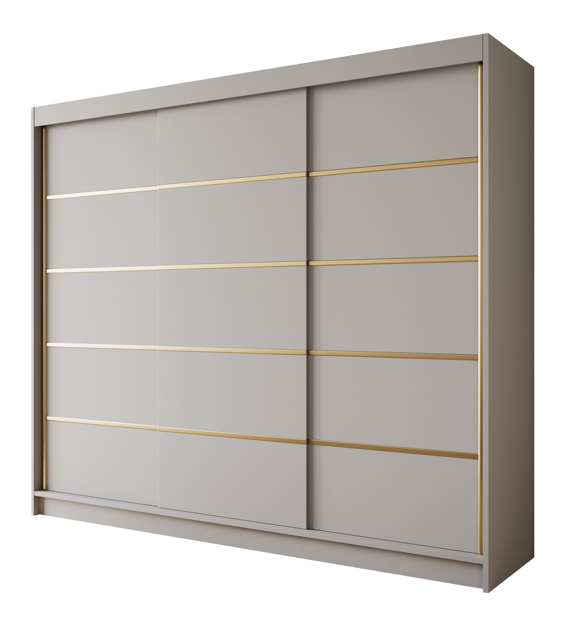 Eagle - Kledingkast met schuifdeuren - Beige - 250x58x215 cm