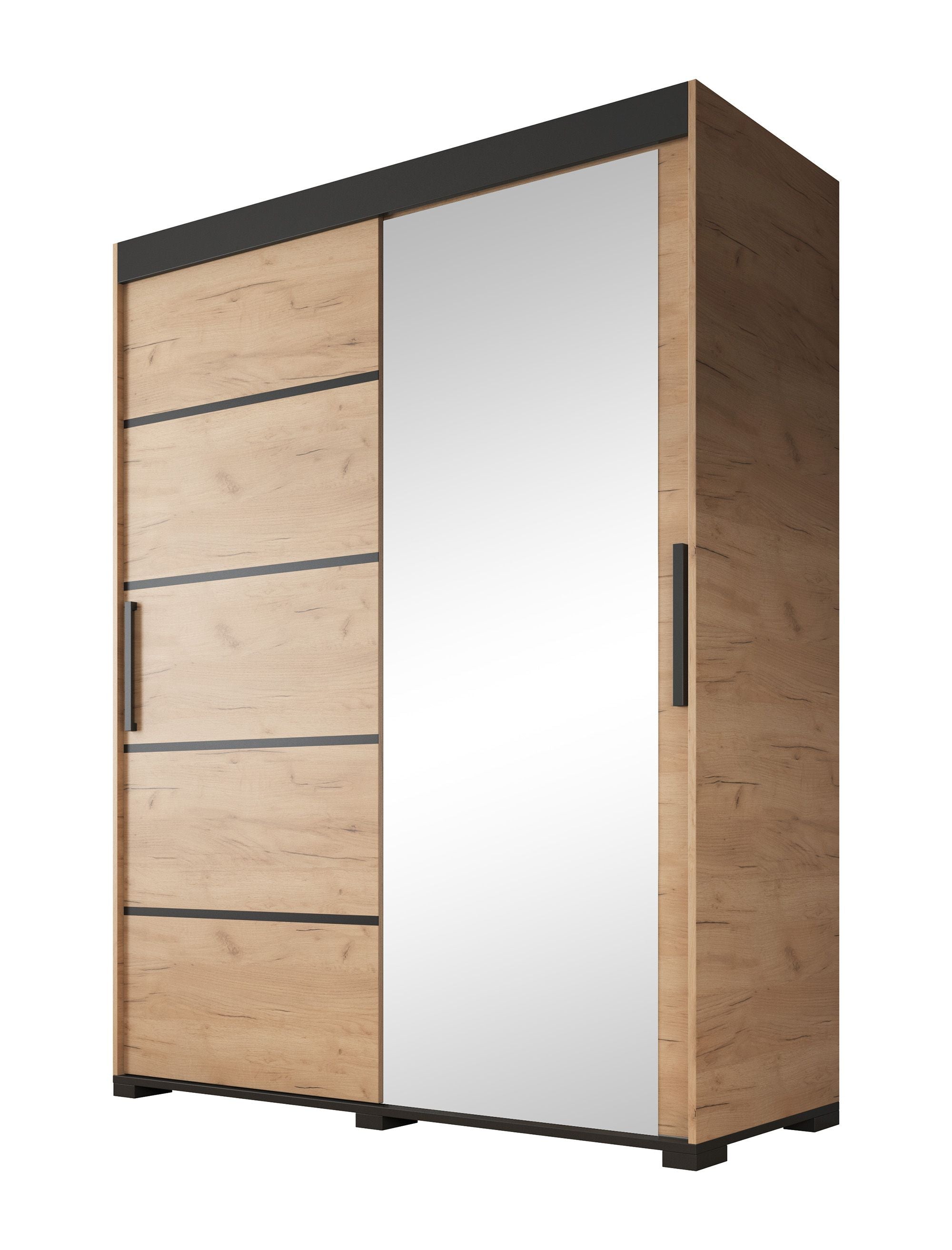 Fabio - Kledingkast met schuifdeuren - Eiken - 150x62x195 cm