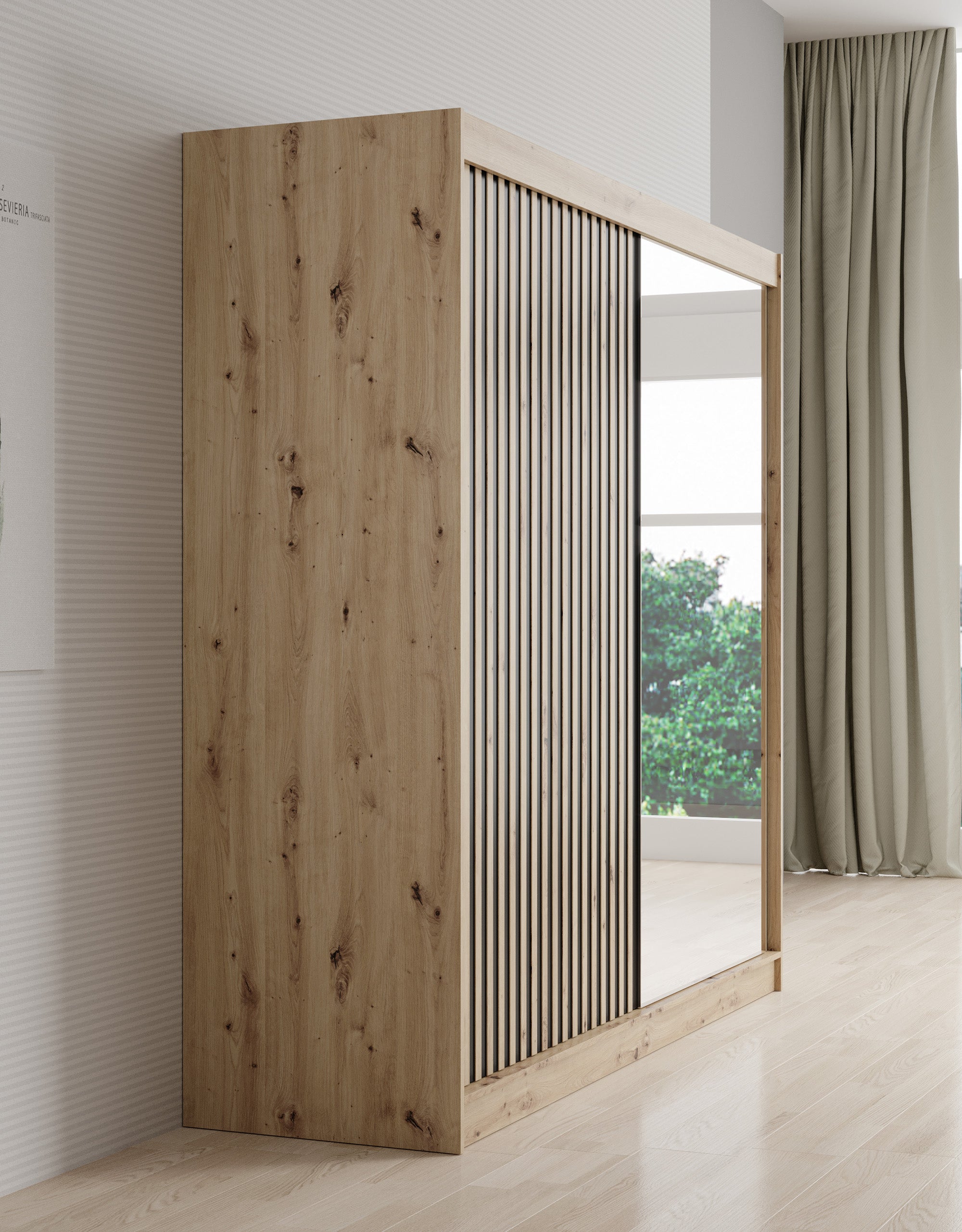 Lisbon 2 - Kledingkast met schuifdeuren - Eiken - 200x62x200 cm