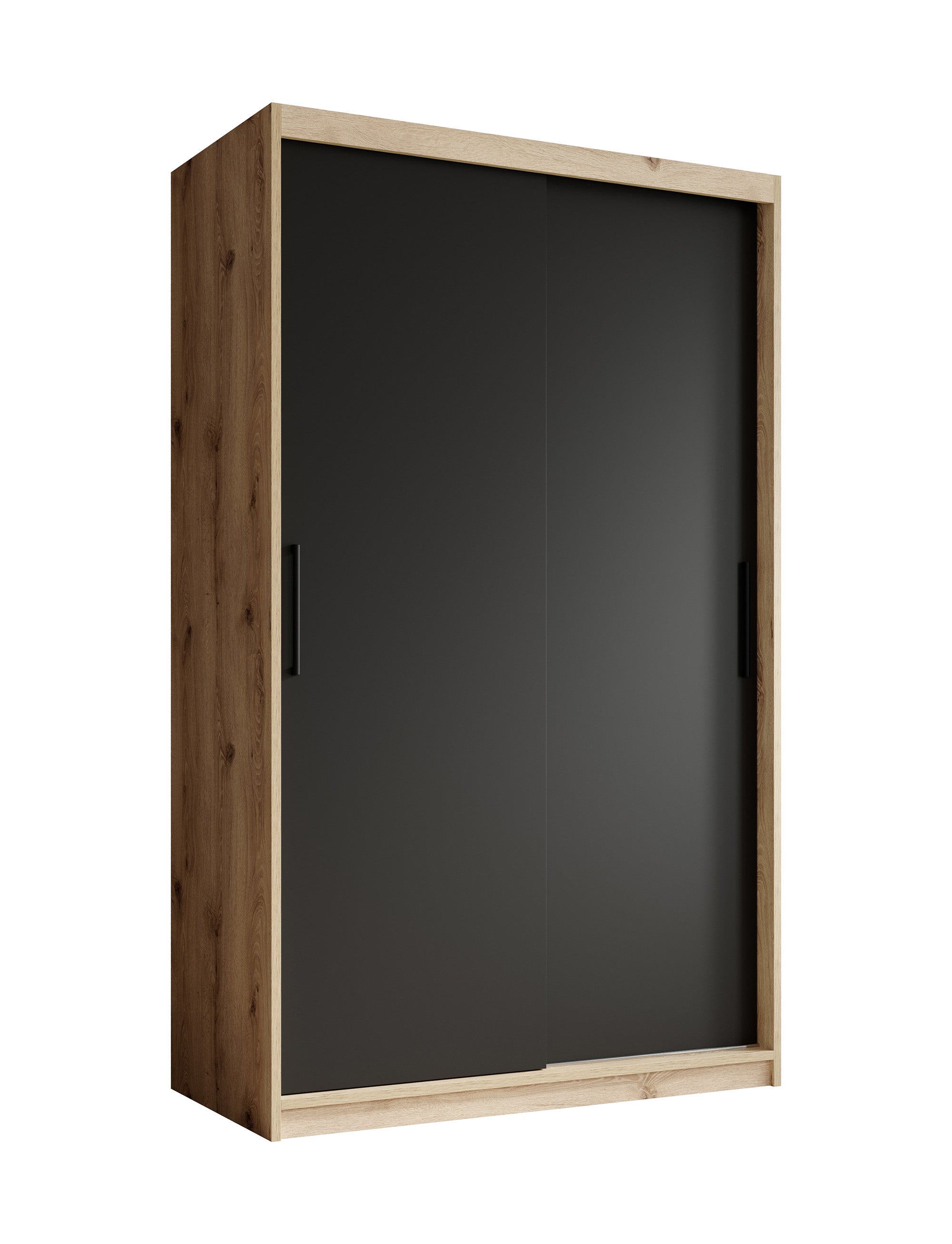 Luxor - Kledingkast met schuifdeuren - Zwart/eiken - 120x62x200 cm