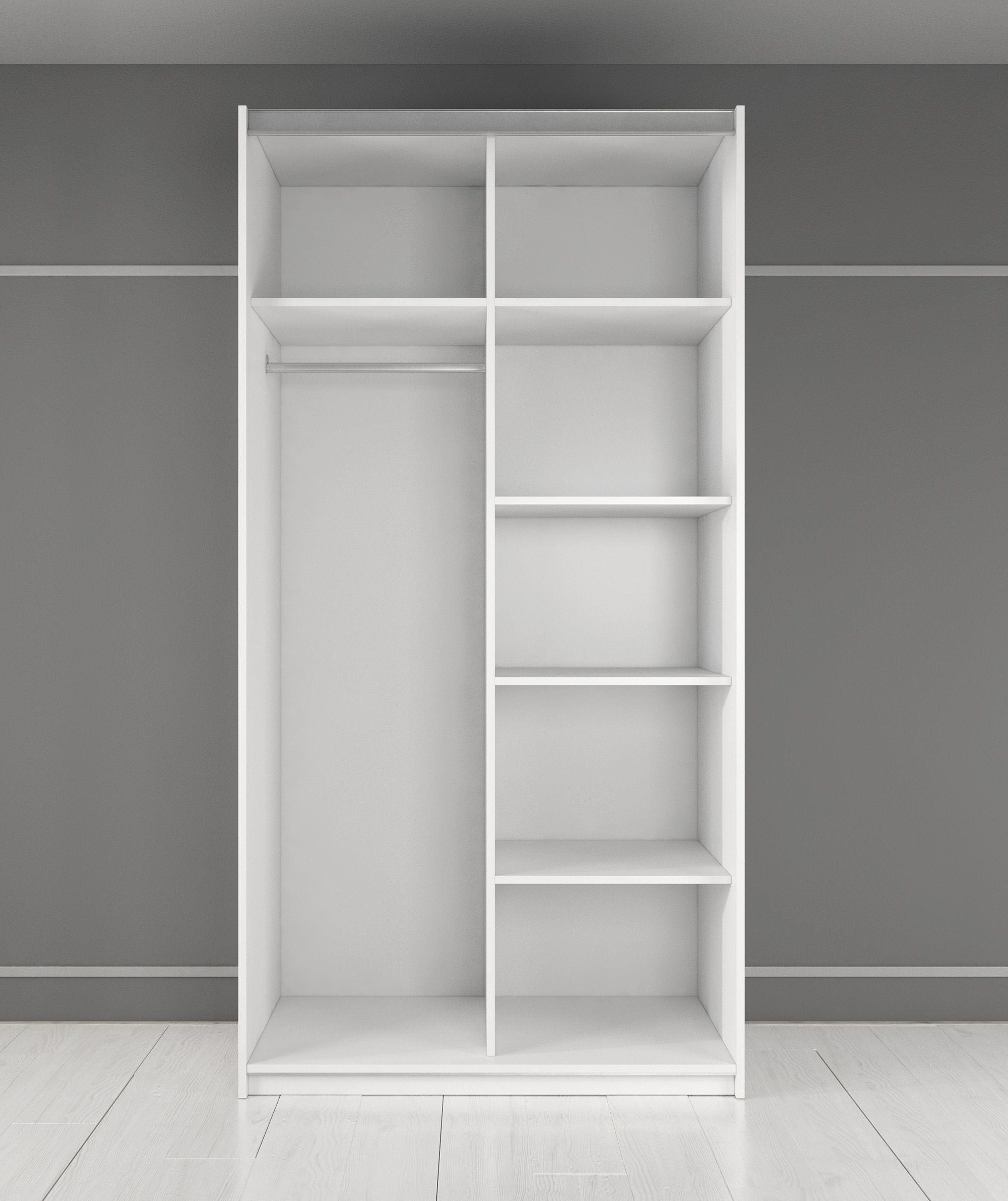 Rocky - Kledingkast met schuifdeuren - Wit - 100x64x216 cm