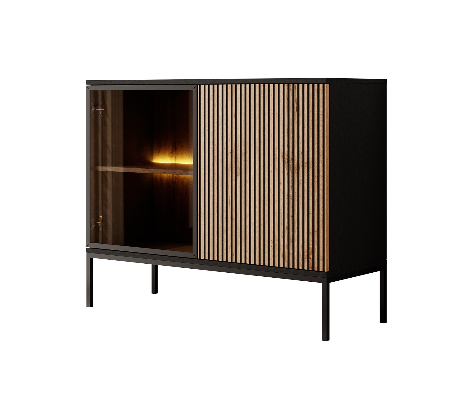 Legend - Dressoir - Zwart/eiken - 104x39x83 cm